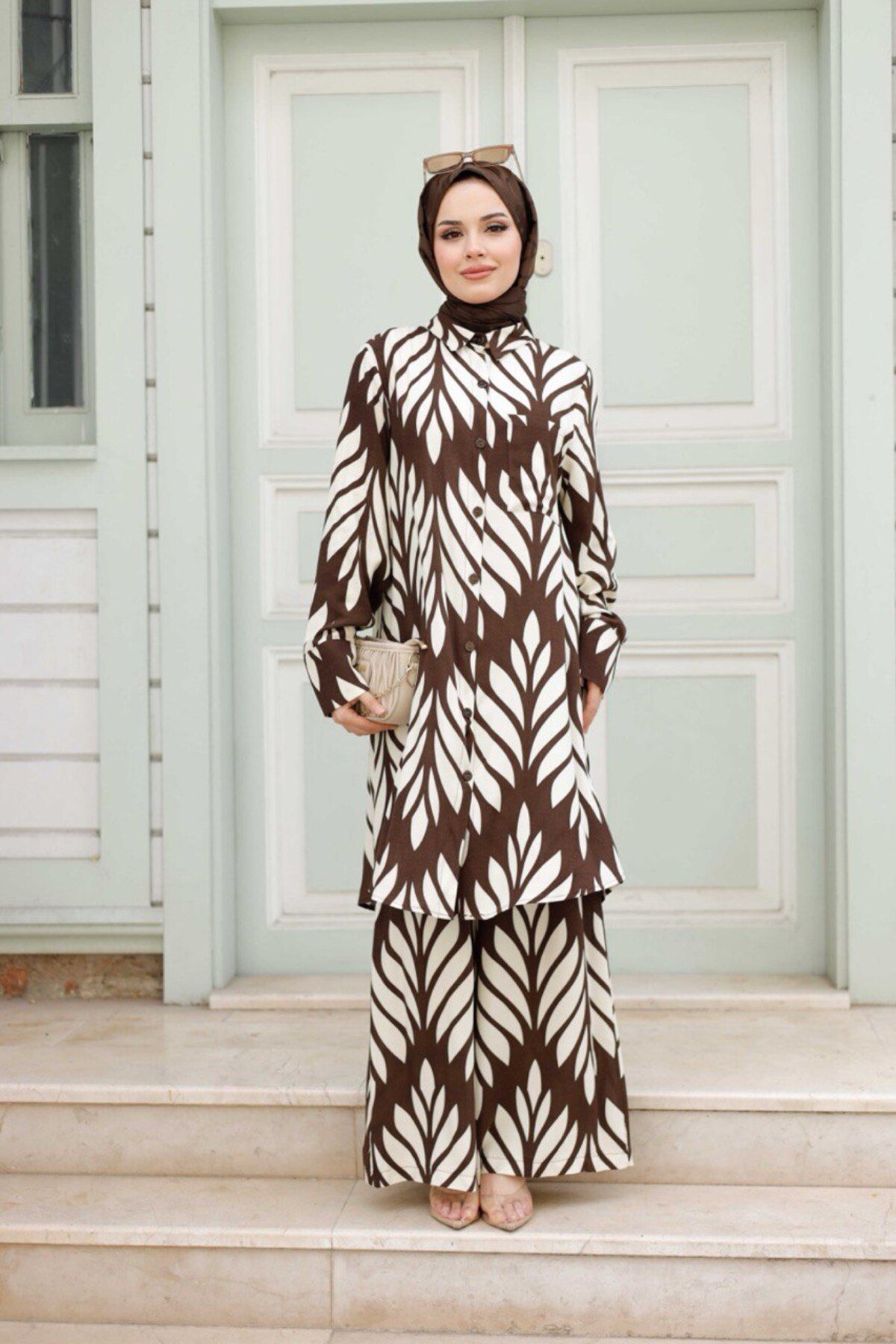 Enans Design Kadın Tesettür 2'Li Takım Tunik & Pantolon