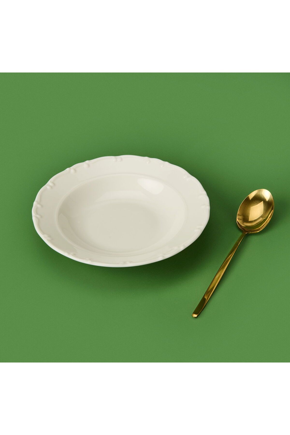 MATMEL Porselen Liana Yemek Tabağı - Krem - 21 cm