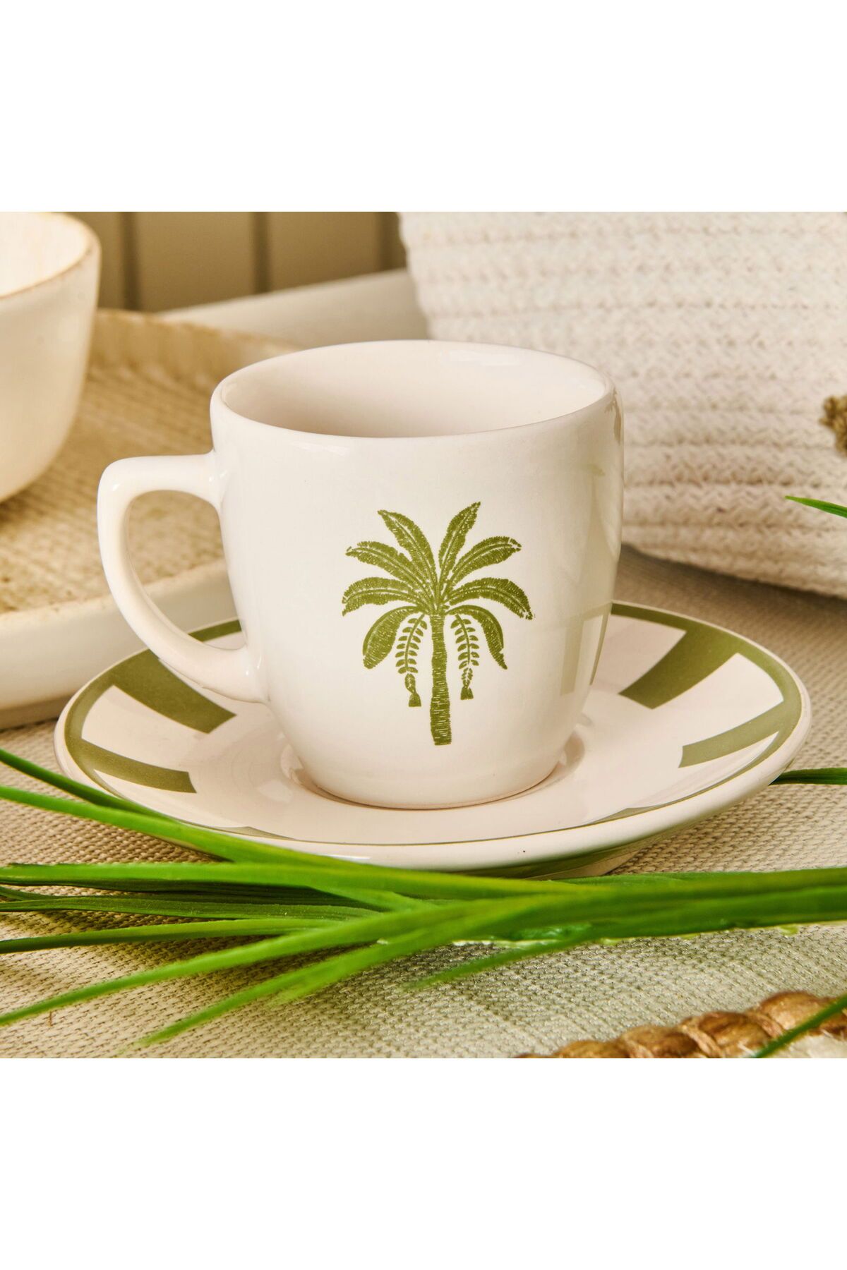 ASPARTAM Palm 4 Parça Kahve Fincanı Takımı - Renkli - 90 ml