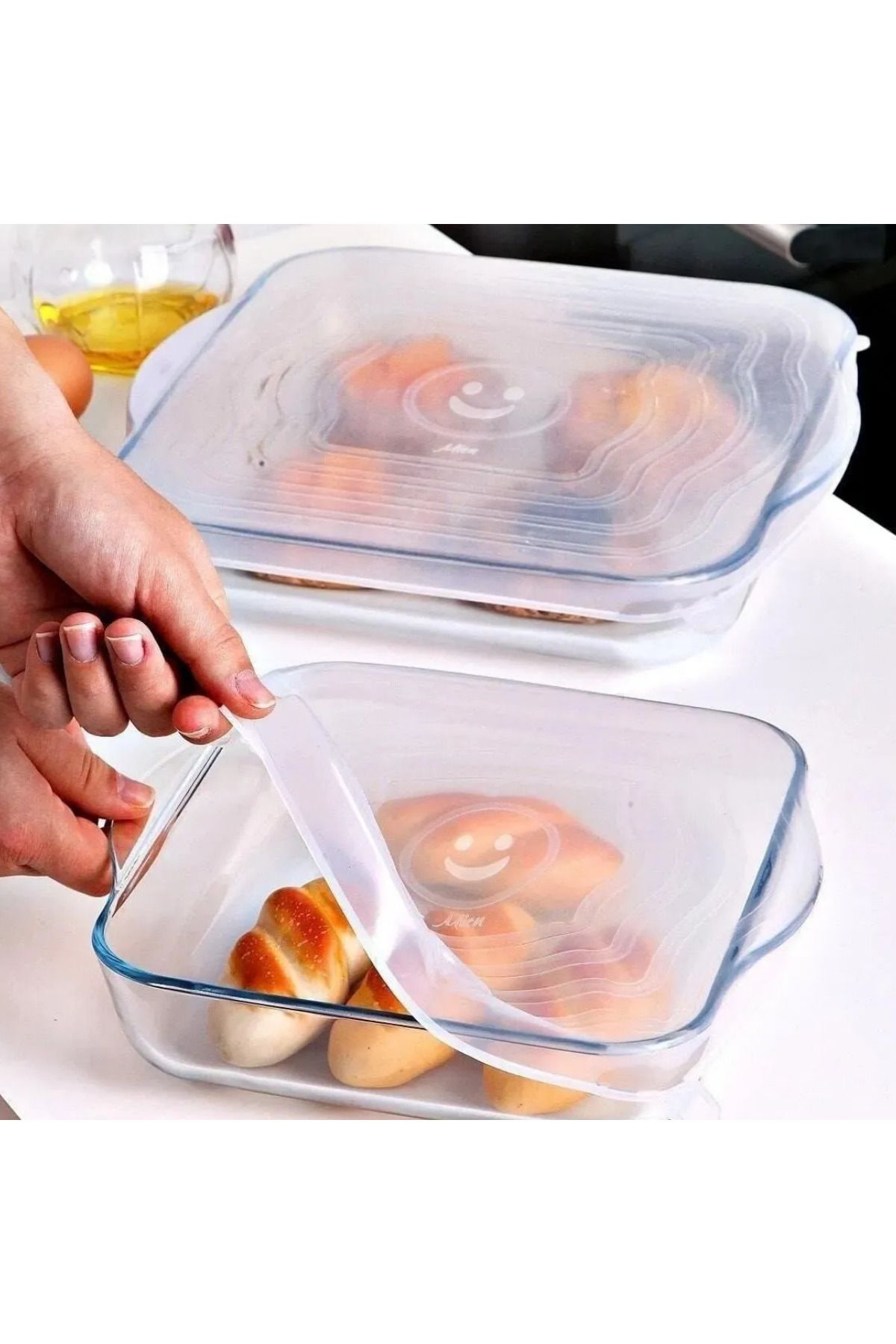 mucit home Silikon 2 Boy Kare Borcam Kapağı Gıdaya Uyumlu
