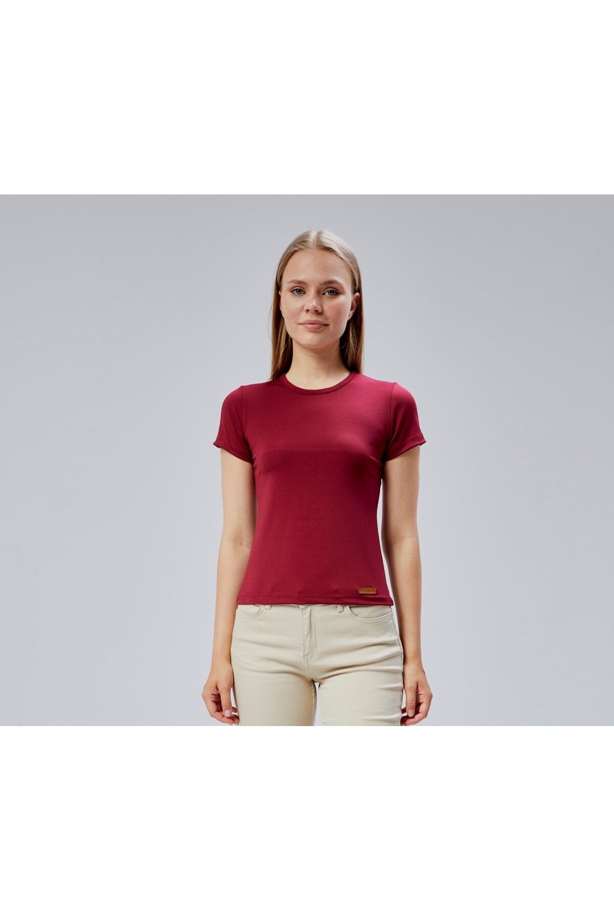 FHELIA Kısa Kollu Bisiklet Yaka Basic Esnek Likralı Perfect Slim Fit Body