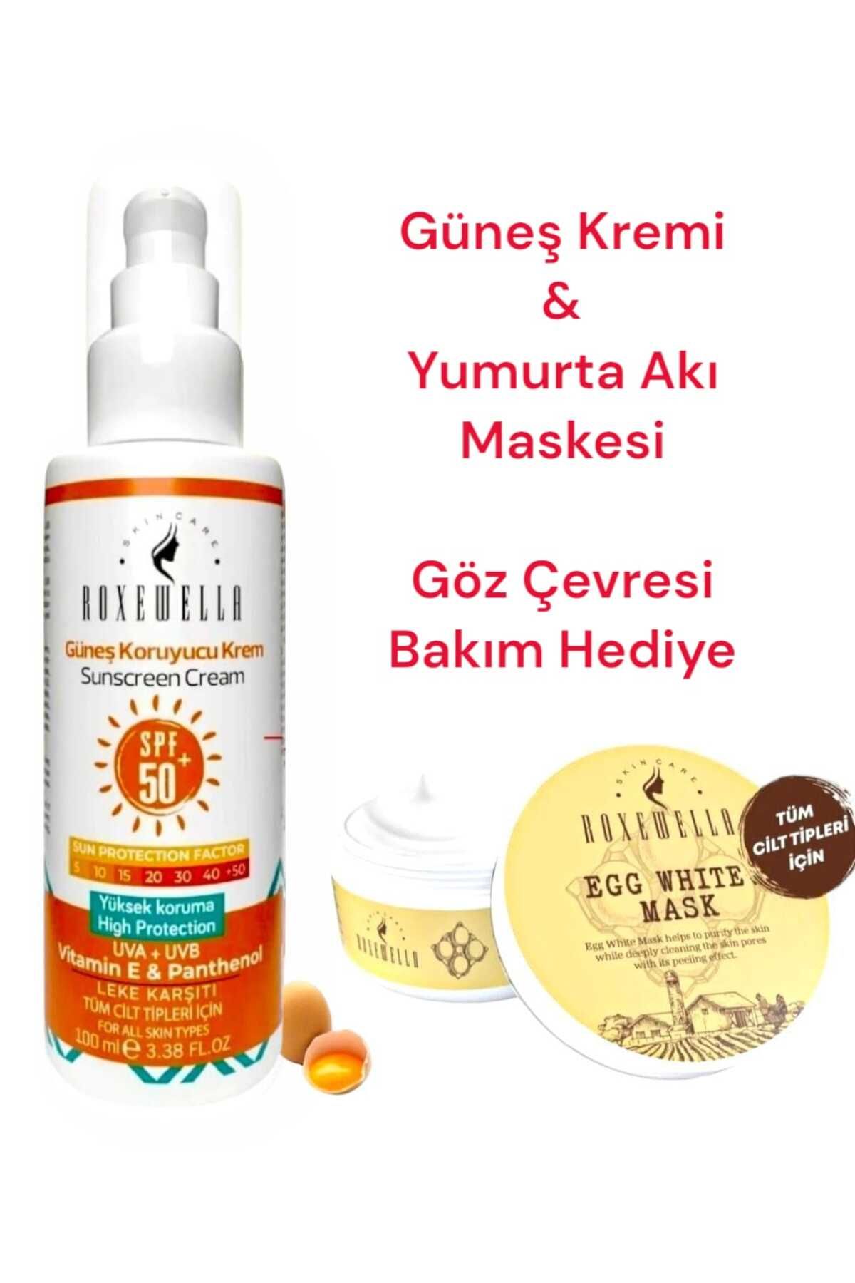 ROXEWELLA Güneş Kremi 100 ml +50Spf & Yumurta Akı Maskesi