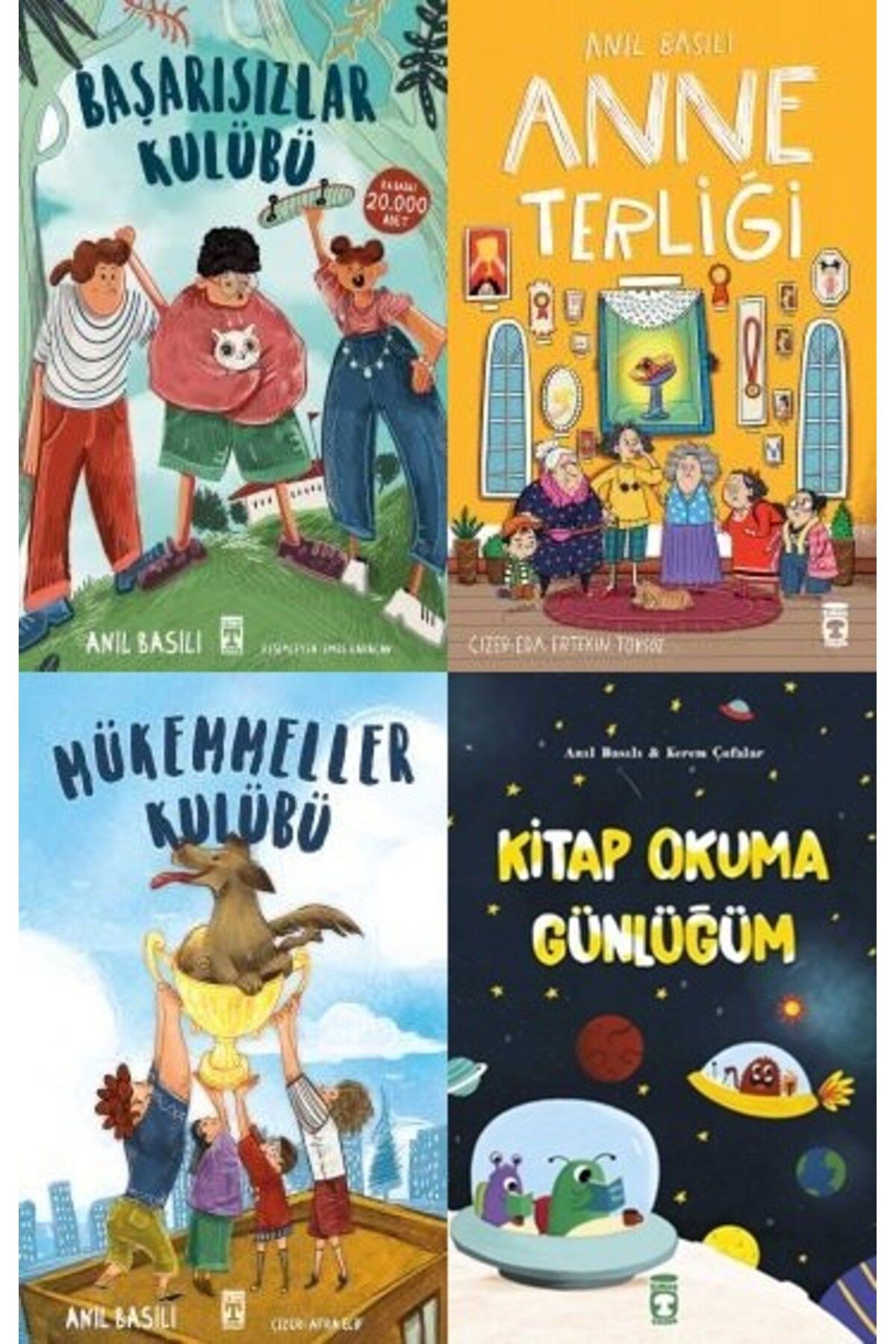 Timaş Çocuk Anıl Basılı 4'lü Okuma Seti - Anne Terliği, Başarısızlar Kulübü, Mükemmeller Kulübü, Kitap Okuma Gün