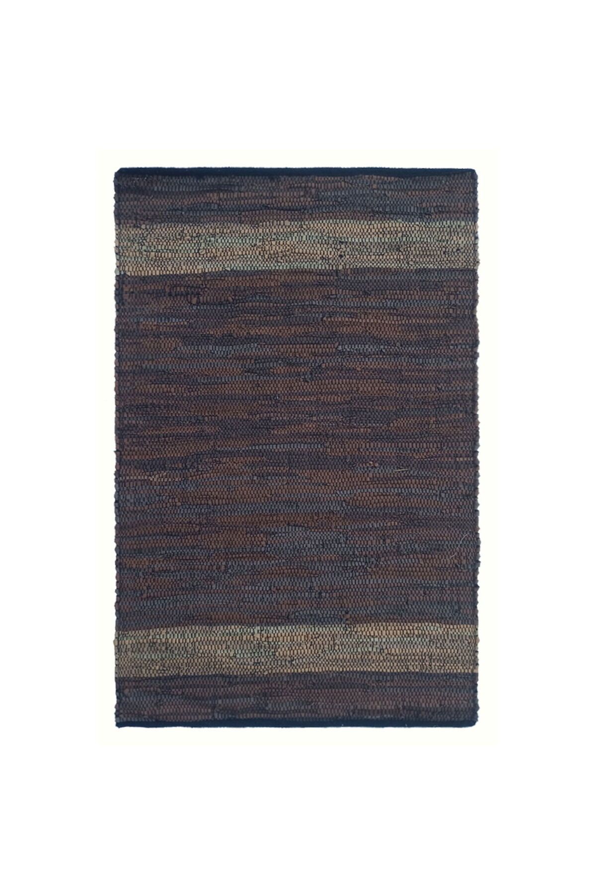 MATMEL Home 2053D Deri Bordürlü Kilim - Kahverengi - 120x180 cm