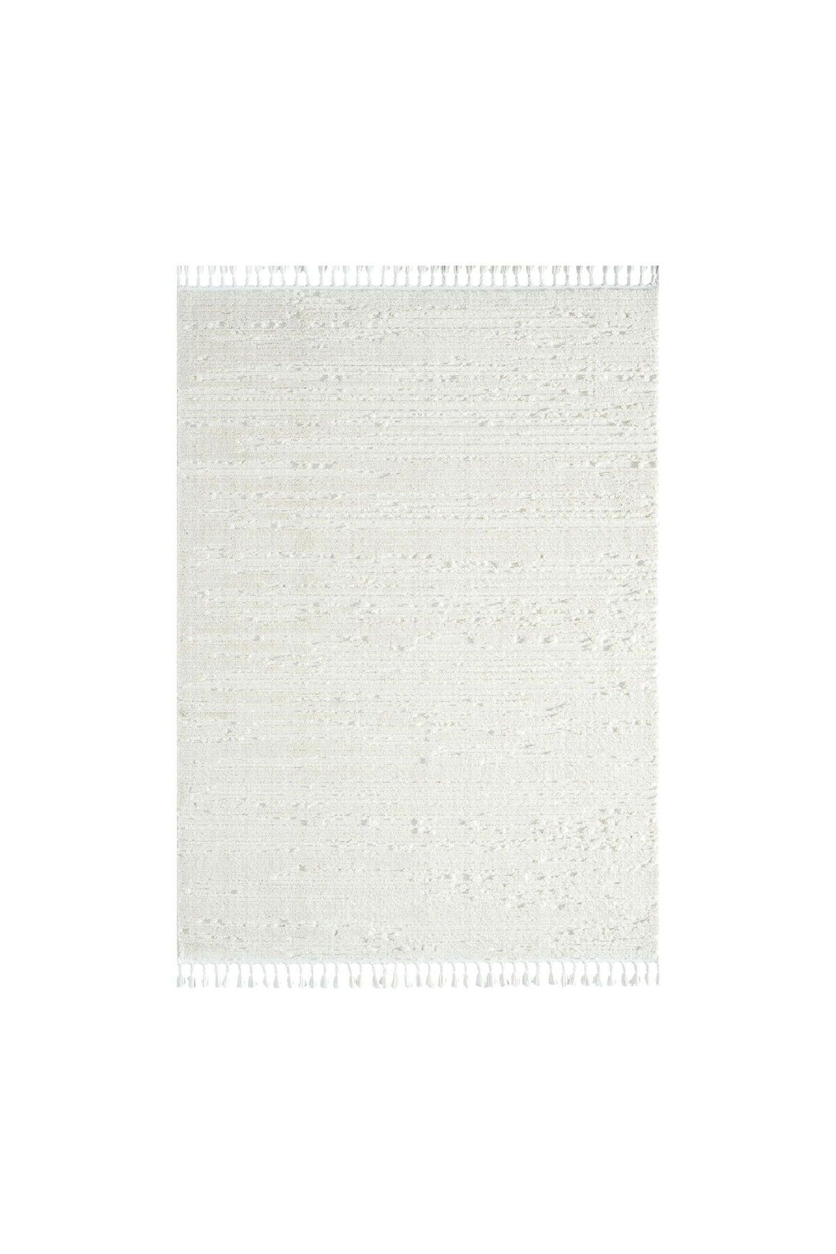 ASPARTAM Bilbao White Swan Saçaklı Çizgi Desenli Halı - Krem - 160x230 cm
