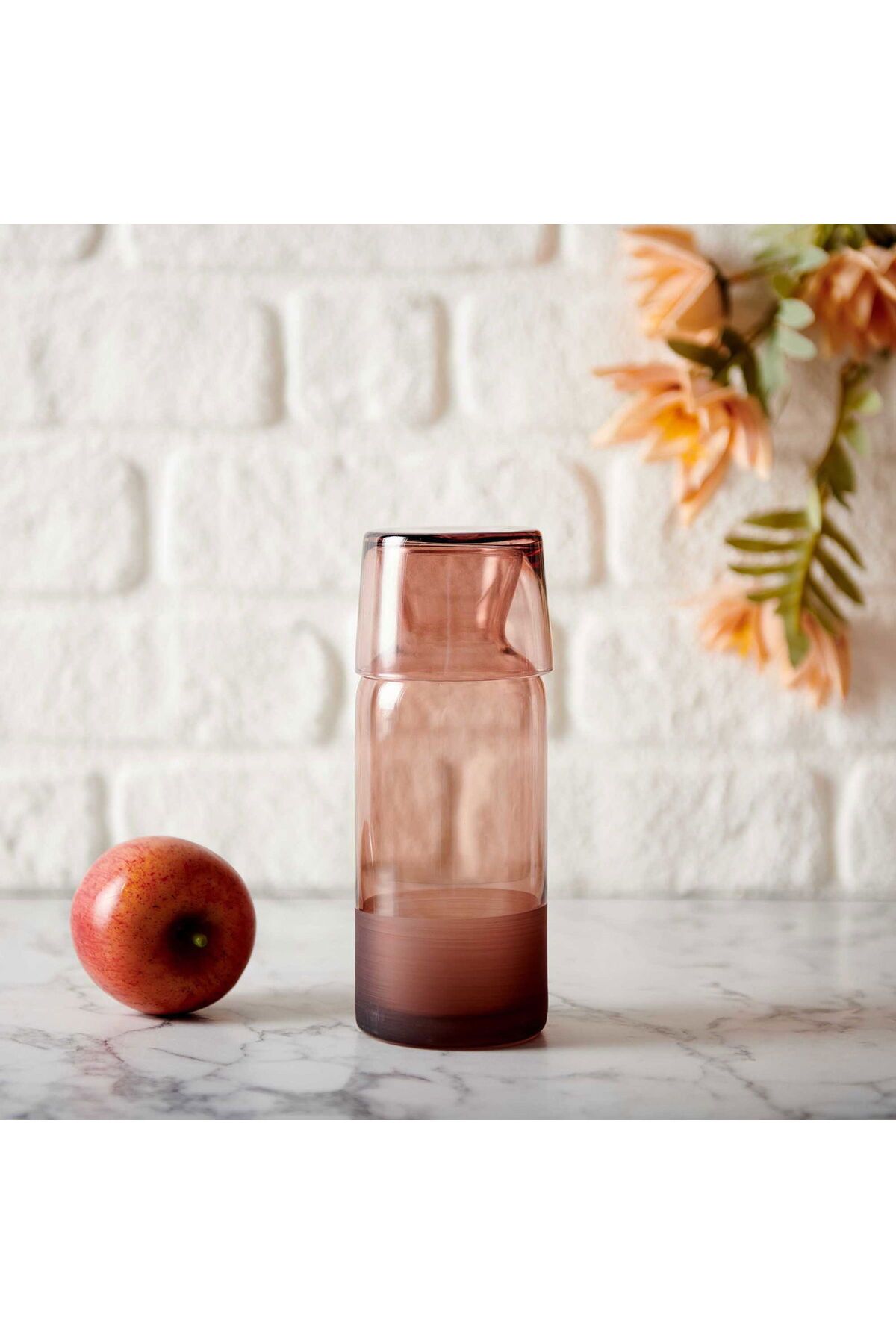 MATMEL Matte Bardaklı Sürahi - Kahverengi - 700 ml