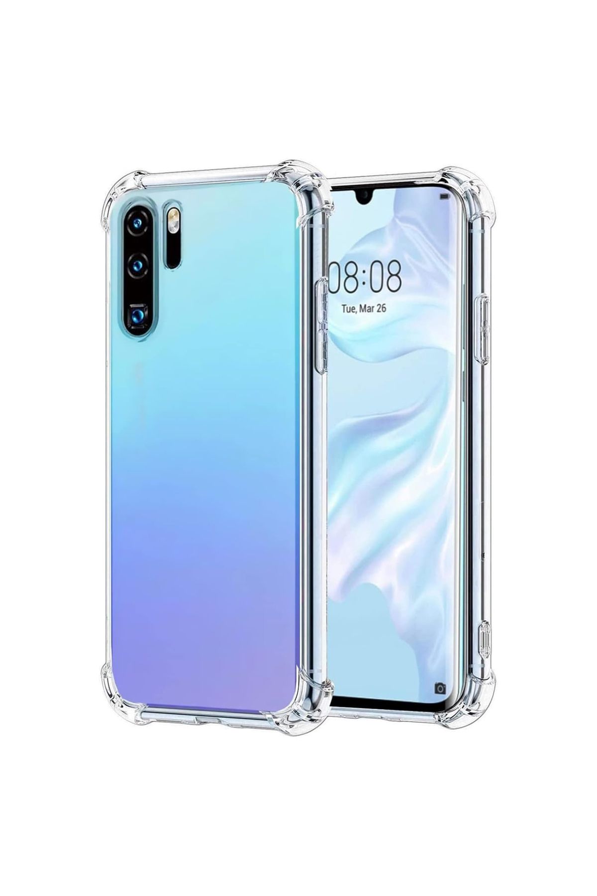 CaseArt Huawei P30 Pro ile uyumlu Kapak Köşe Korumalı Airbag Antishock Şeffaf Silikon Kılıf