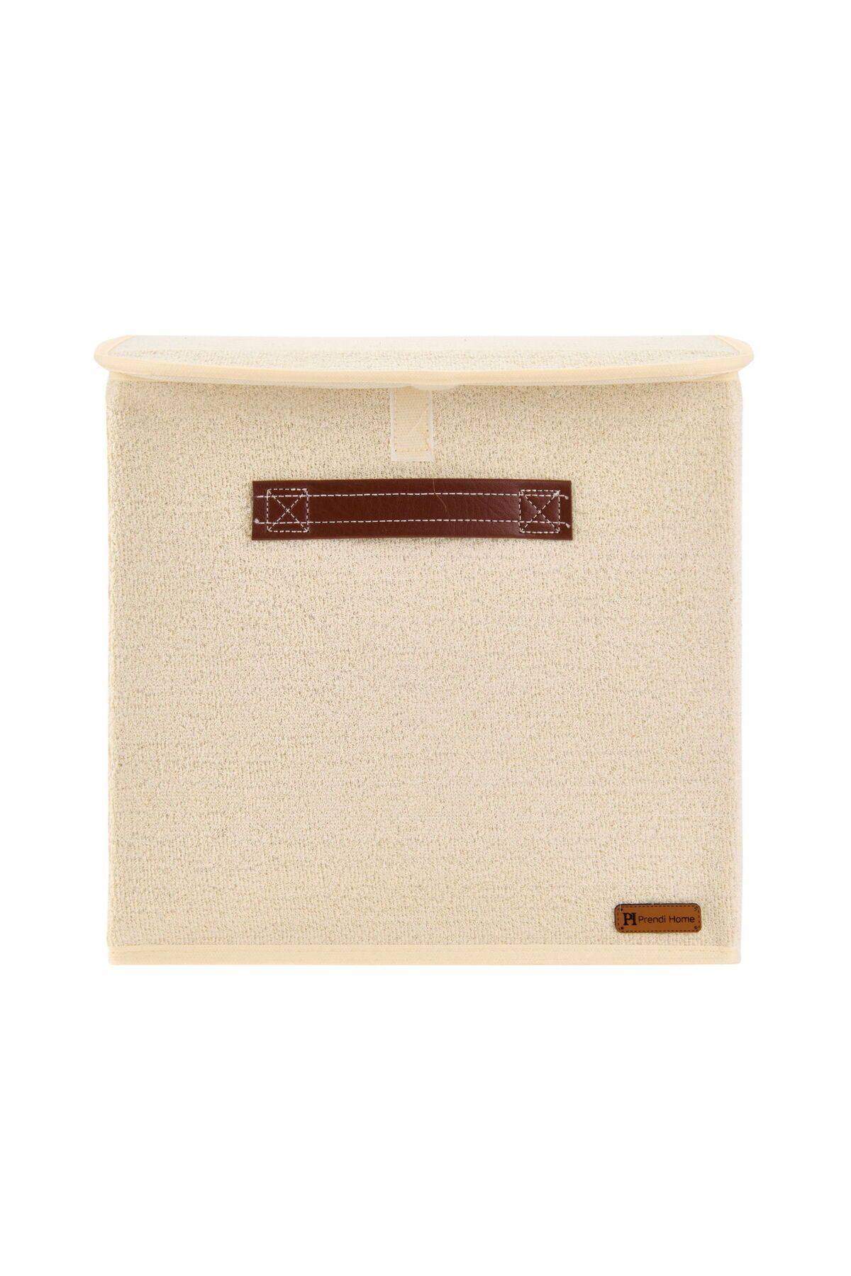 ASPARTAM Home Kumaş Kapaklı Kutu - Krem - 30x30x30 cm