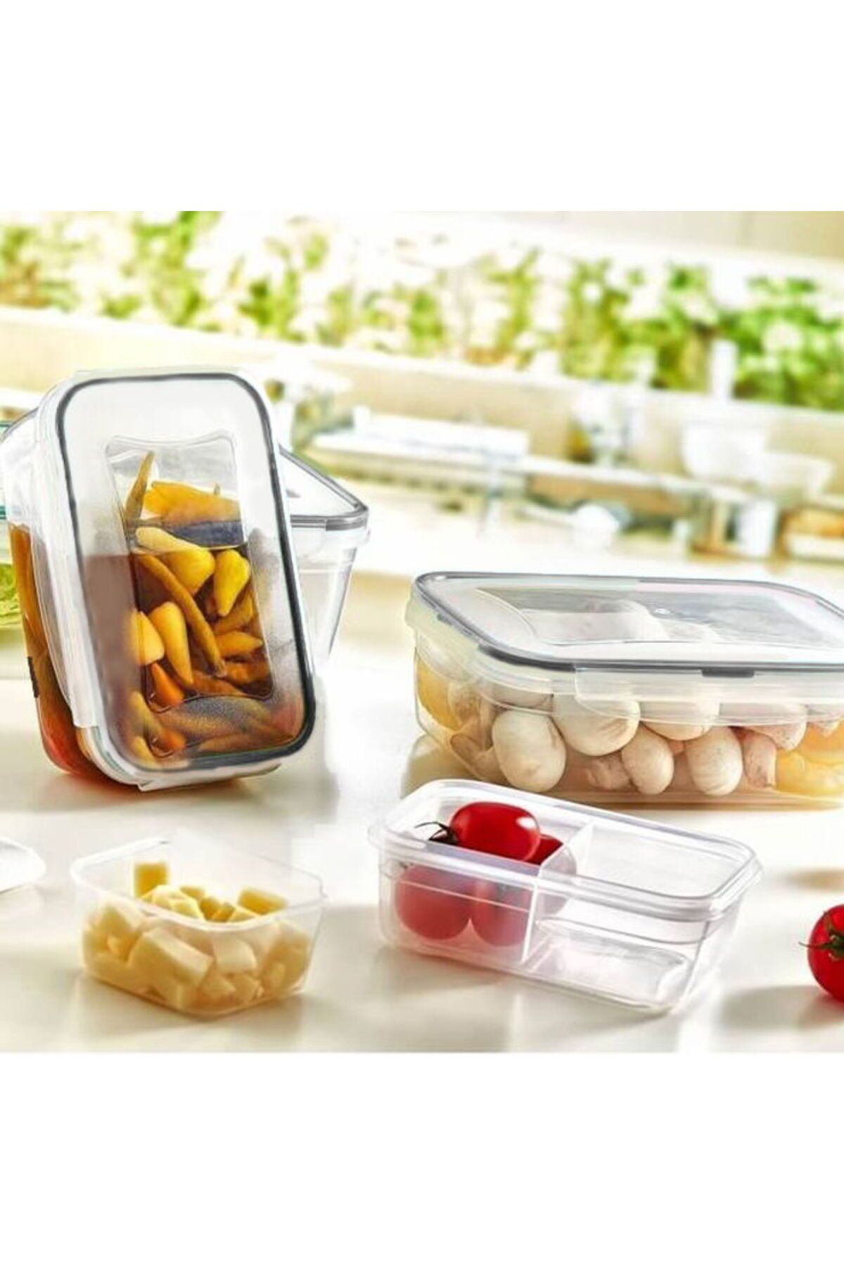 ASPARTAM Fresh Box Dikdörtgen 3'lü Saklama Kabı - 400 ml + 800 ml + 1,4 lt