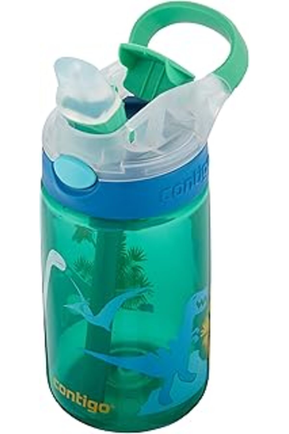 Mu Art Ahşap Contigo Üniseks Yetişkin Gizmo Flip Autospout Çocuk Içecek Şişesi, Pipetli, Bpa Içermeyen Su Şişesi