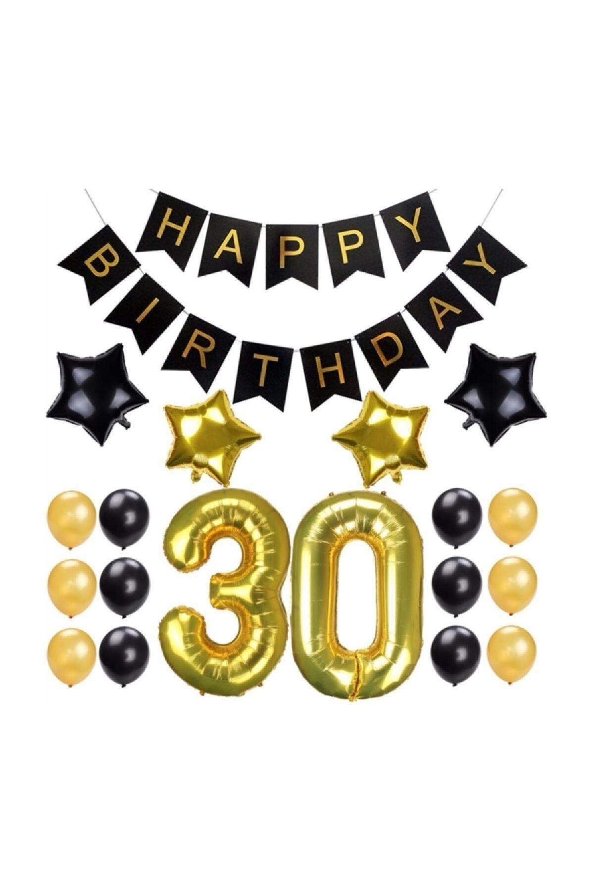 TATLI GÜNLER 30 Yaş Yetişkin Parti Seti Gold 30 Yaş Doğum Günü Set