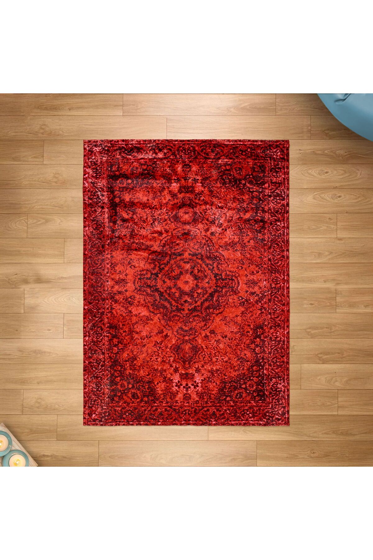 ASPARTAM Gazni Makine Halısı - Kırmızı - 160x230 cm