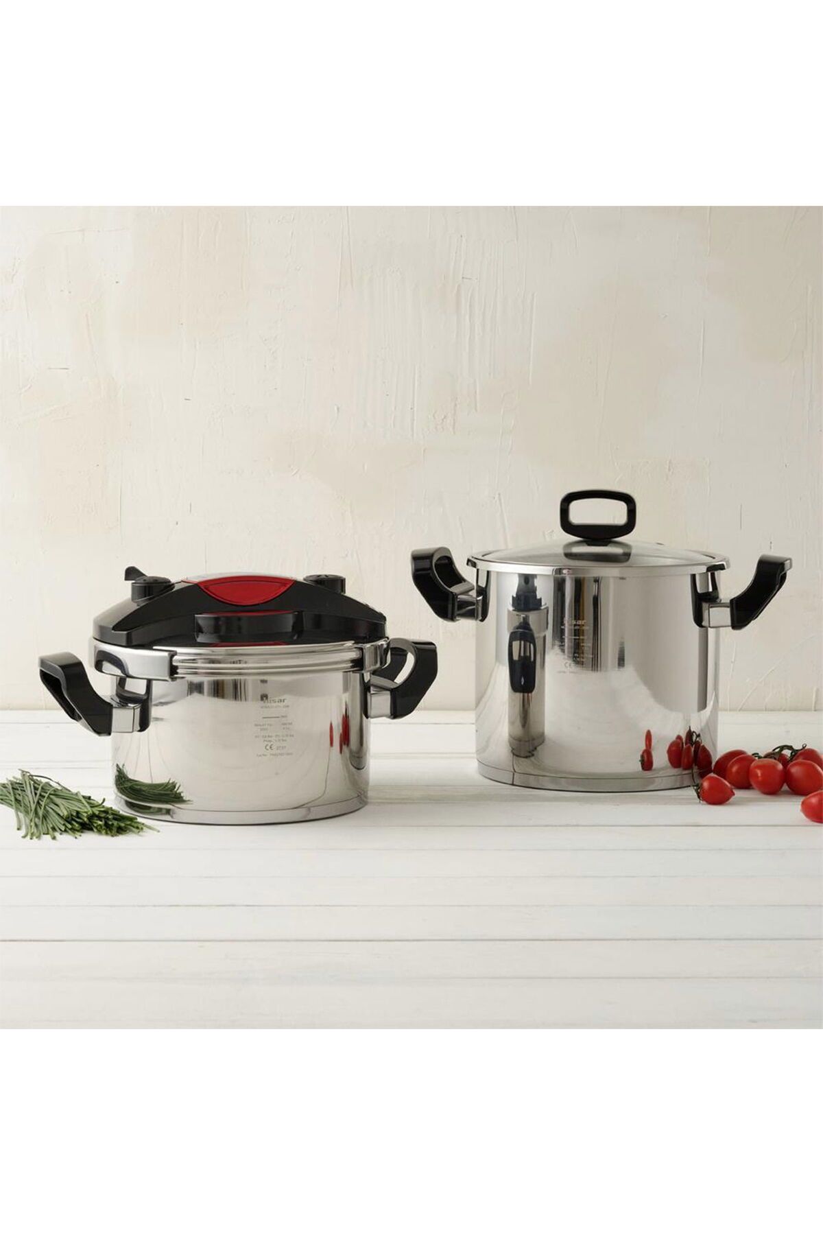 MATMEL Monaco Joy Düdüklü Tencere Seti - Inox / Siyah - 7 lt + 4 lt