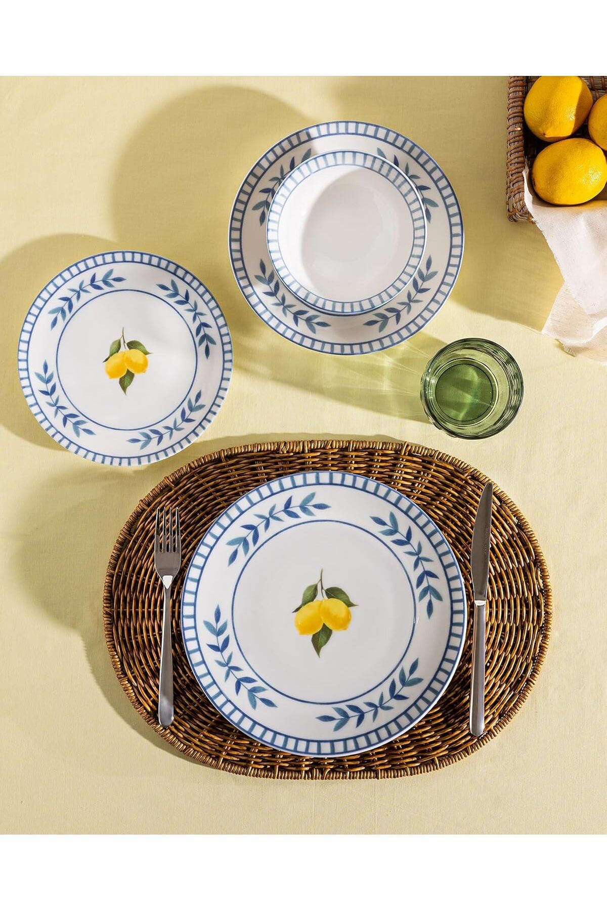 STOREMAX ELZ Coco Brunella 6 Kişilik 24 Parça Yemek Takımı Mavi/Beyaz FRNTR 1127478