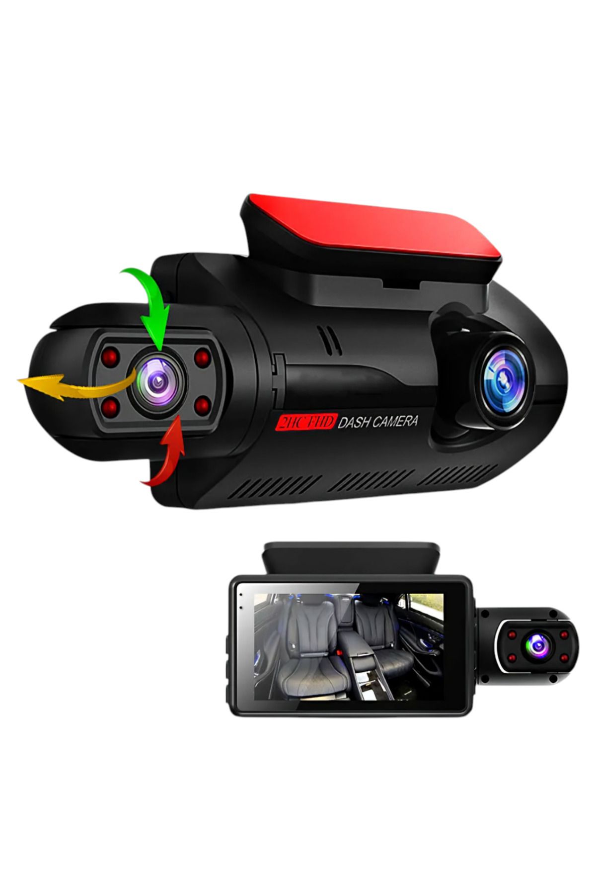 LEERFEI A68 Araç Kayıt Kamerası Trafic Recorder Full HD 1080p 3 İnç Ekran Kabin Ve Seyir
