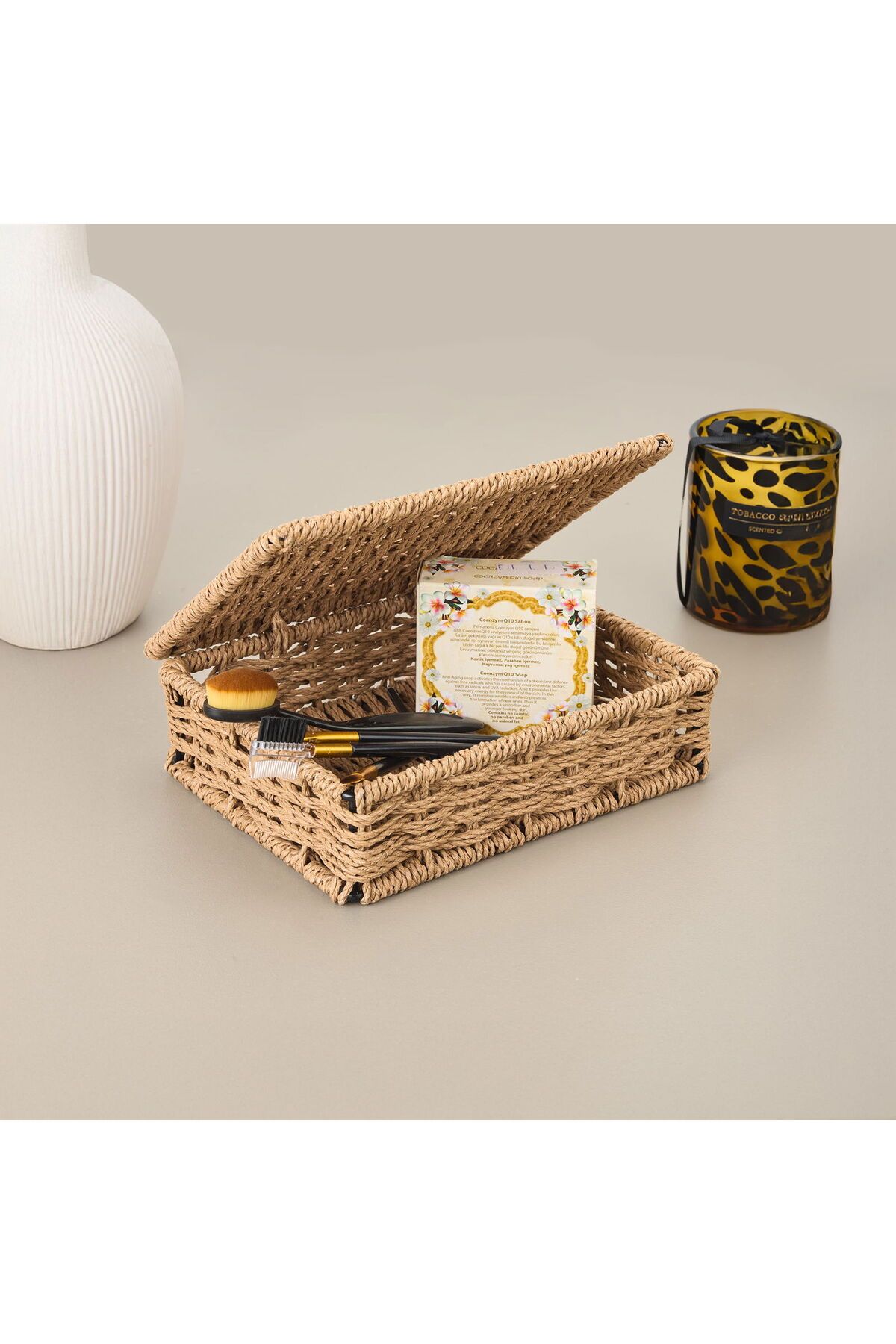 ASPARTAM Dekoratif Saklama Kutusu - Kahverengi - 5x15x20 cm