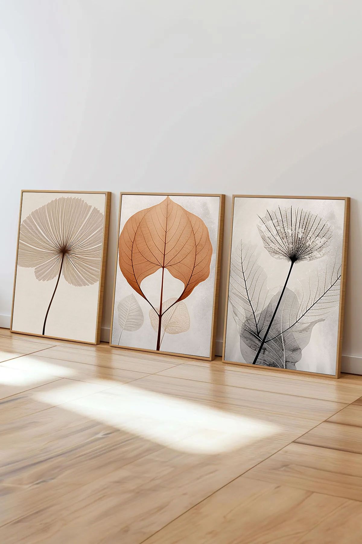 Dekorsiahome 3 Parça Ahşap Çerçeveli Oturma Odası Salon Mutfak Tablo Seti SET3297