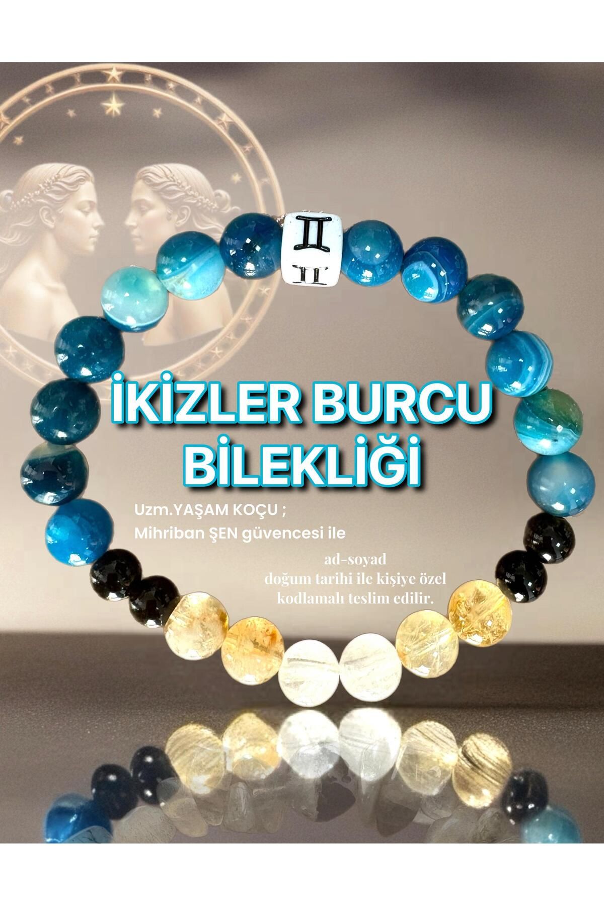 Mihri Doğal Taş İkizler Burcu Bilekliği