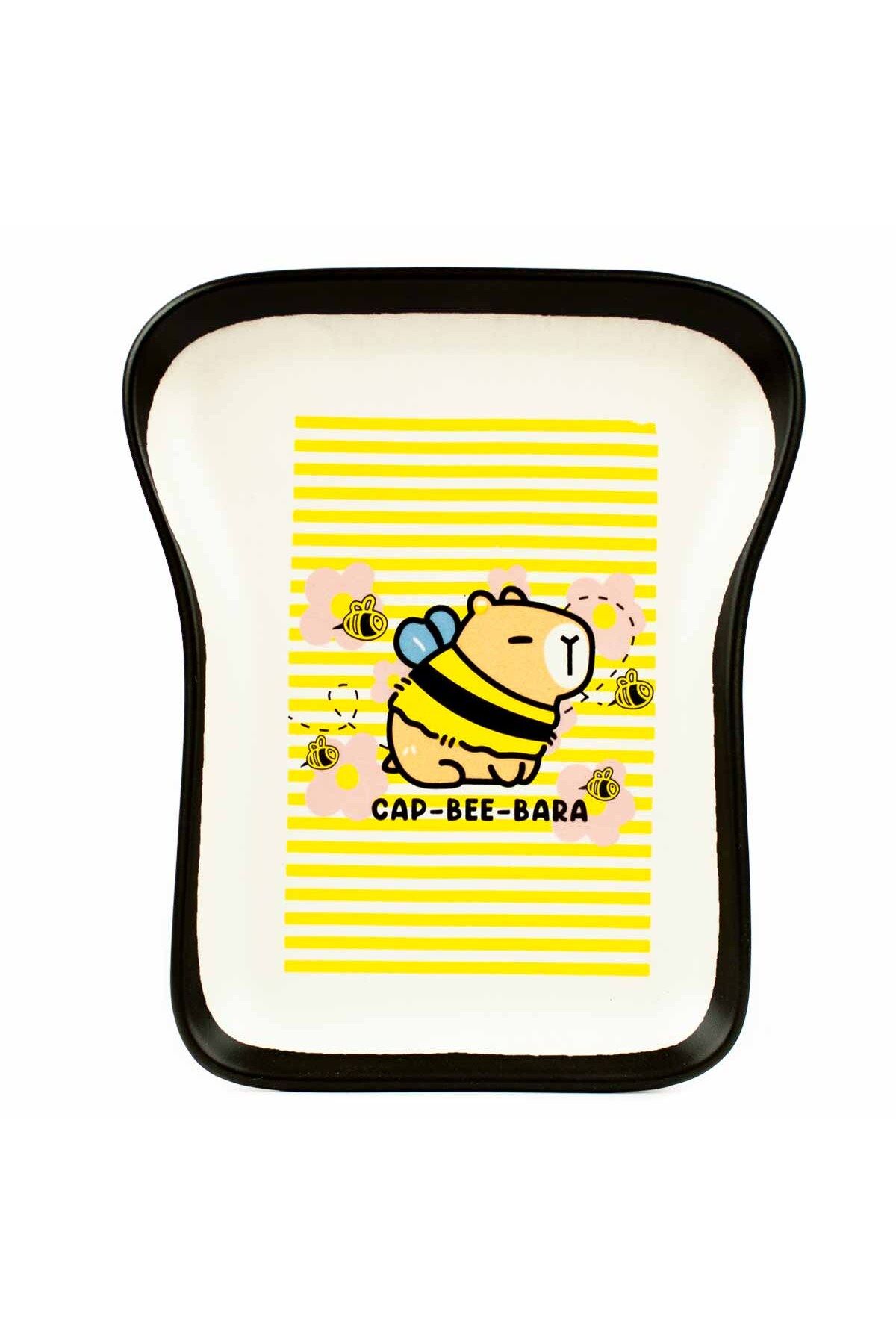 PALTO TASARIM Cap-Bee-Bara Tasarım Tost Tabağı - Kahvaltı Sunum Tabağı