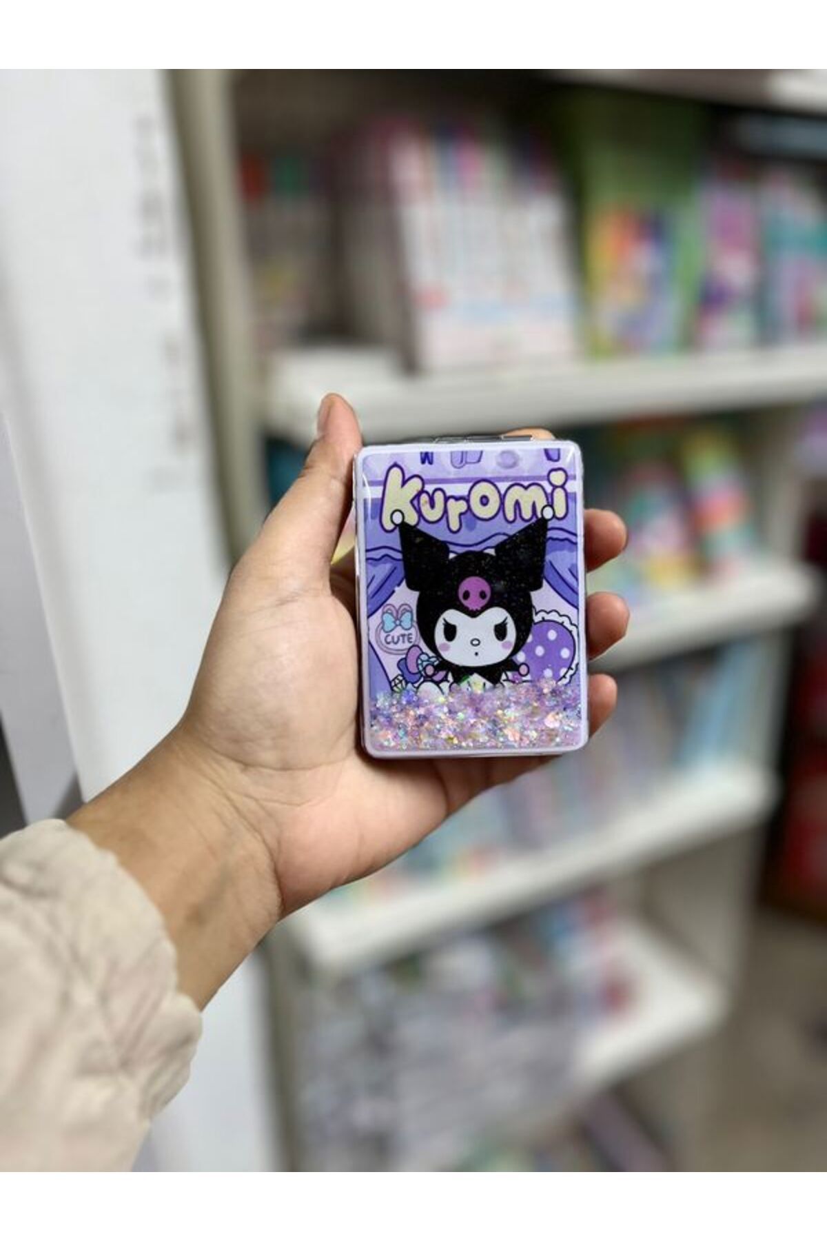 EyER Shoping Kuromi Taşınabilir Pullu Makyaj Aynası Çanta Aynası Ve Cep Aynası Kapaklı