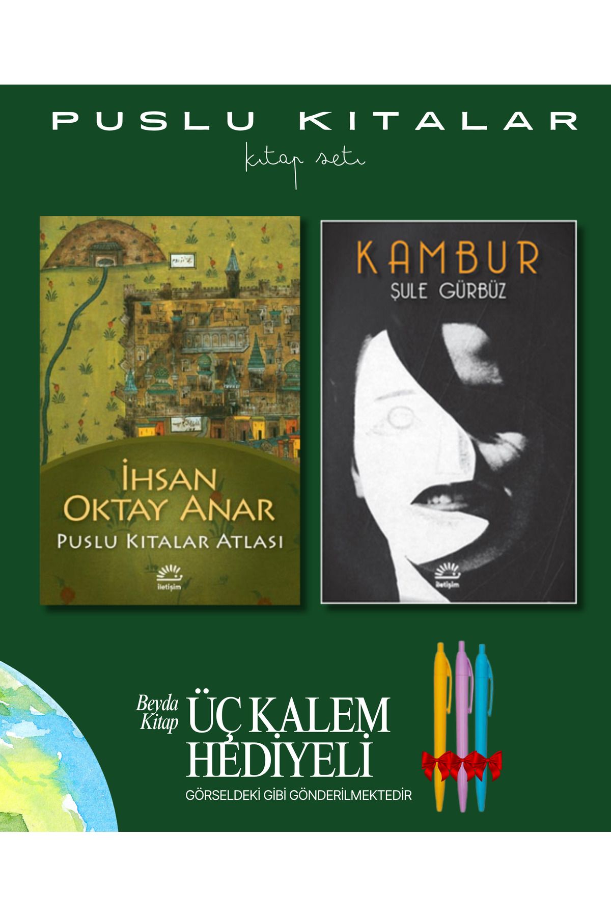 İletişim Yayınları Puslu Kıtalar Atlası - Kambur - Kitap Seti - İhsan Oktay Anar - Kalem Hediyeli