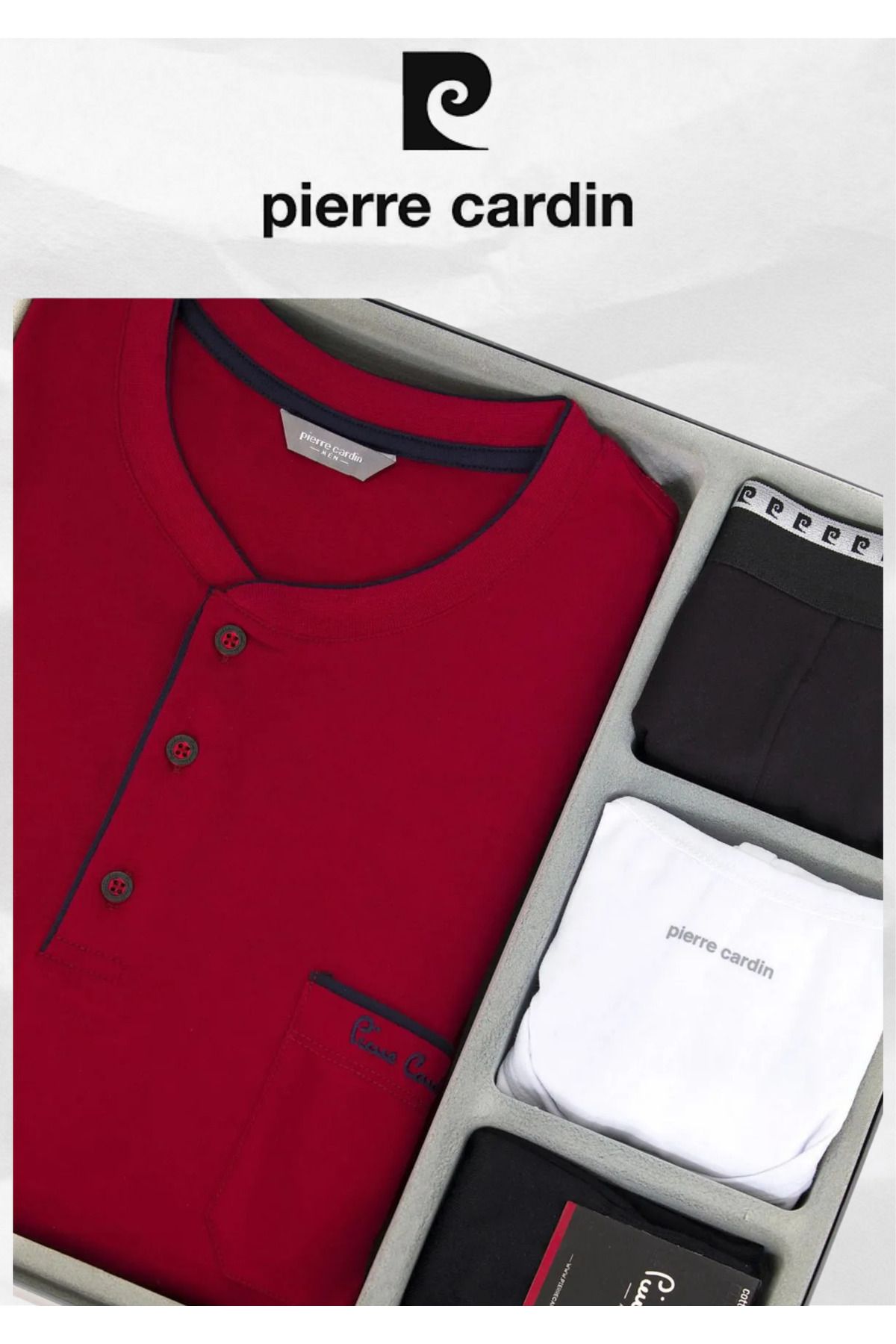Pierre Cardin-Ανδρικό Σετ Μπόξερ & Μονόκλινο & Βαμβακερές Πιτζάμες & Κάλτσες Δώρο Σετ Προίκας 4 τεμαχίων O1.L0.I2.VPC.22 3