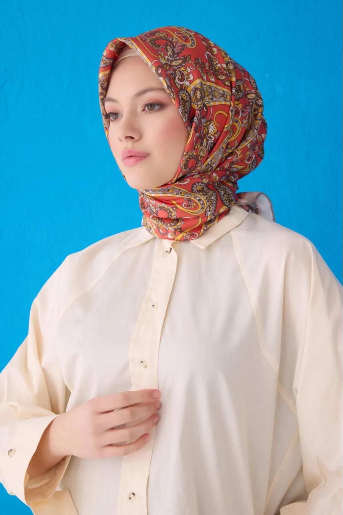 Belli Saf İpek Eşarp 4101D-35 Şura