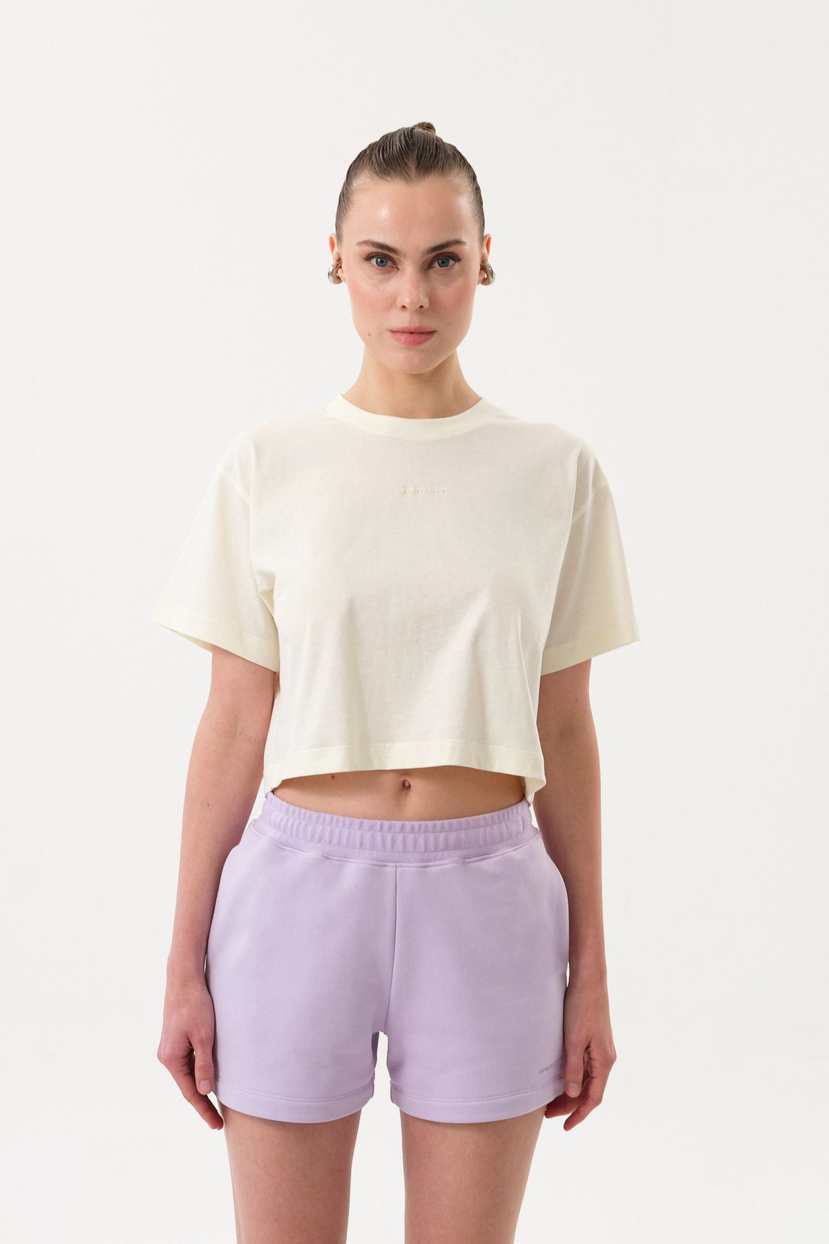 SPORTEMPT Bisiklet Yaka Kadın Crop T-Shirt