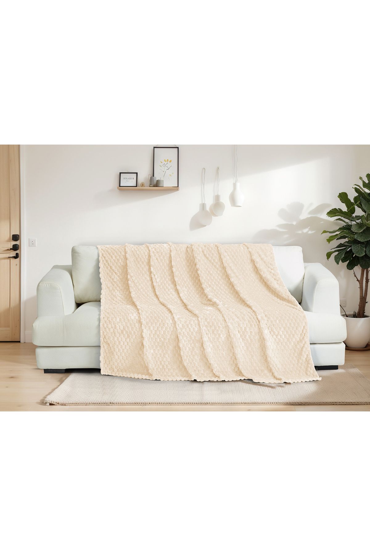 Dainty Home Petek çok amaçlı örtü bej renk