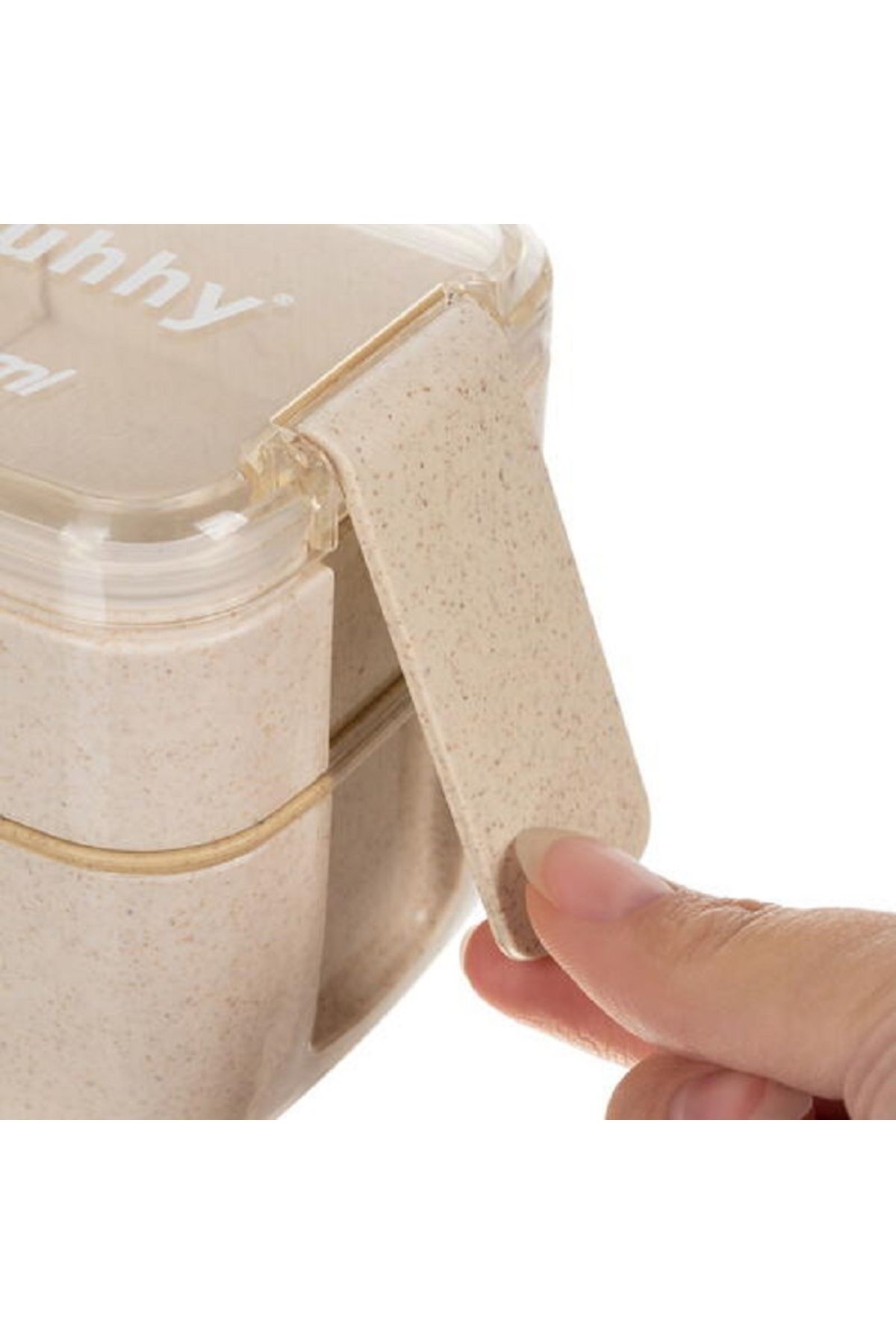 SMARTECH-Food lunch box, Spoon and Fork Included, 750 ml, Beige, Made from Eco-Friendly Material 6
