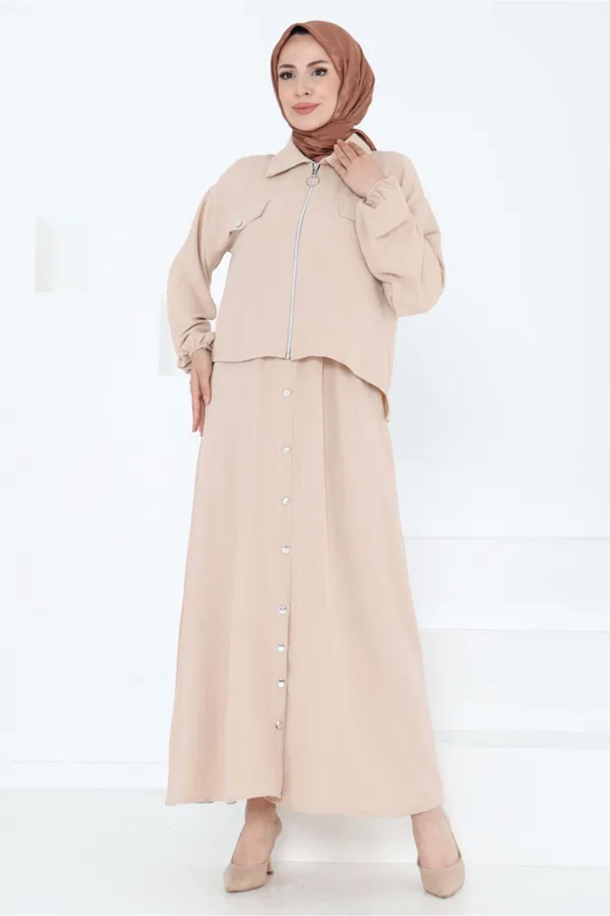Butik Fermuar Detay Elbise Takım