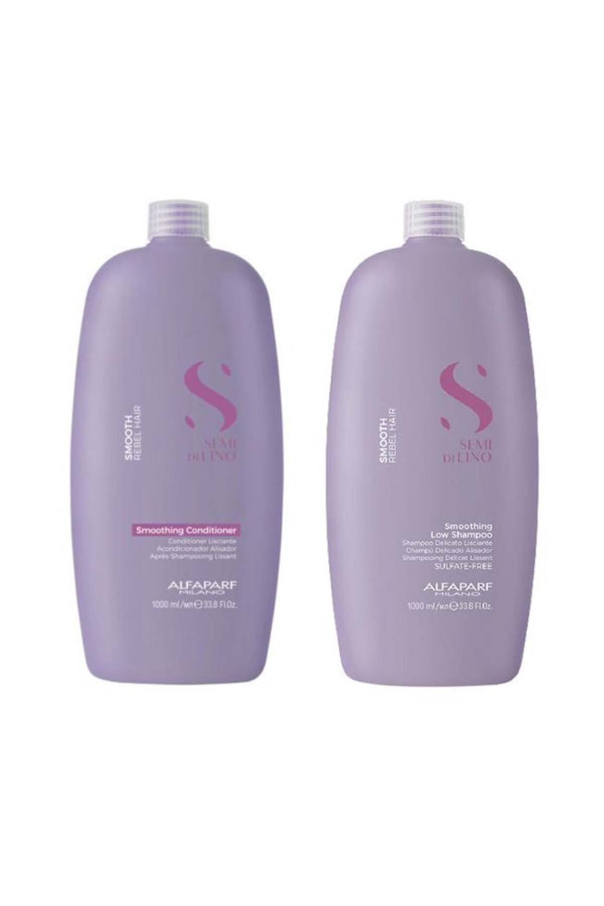 Alfaparf Milano-Șampon Semi Di Lino Smoothing Set 1000 ml + Balsam 1000 ml, 1000 ml + 1000 ml 1