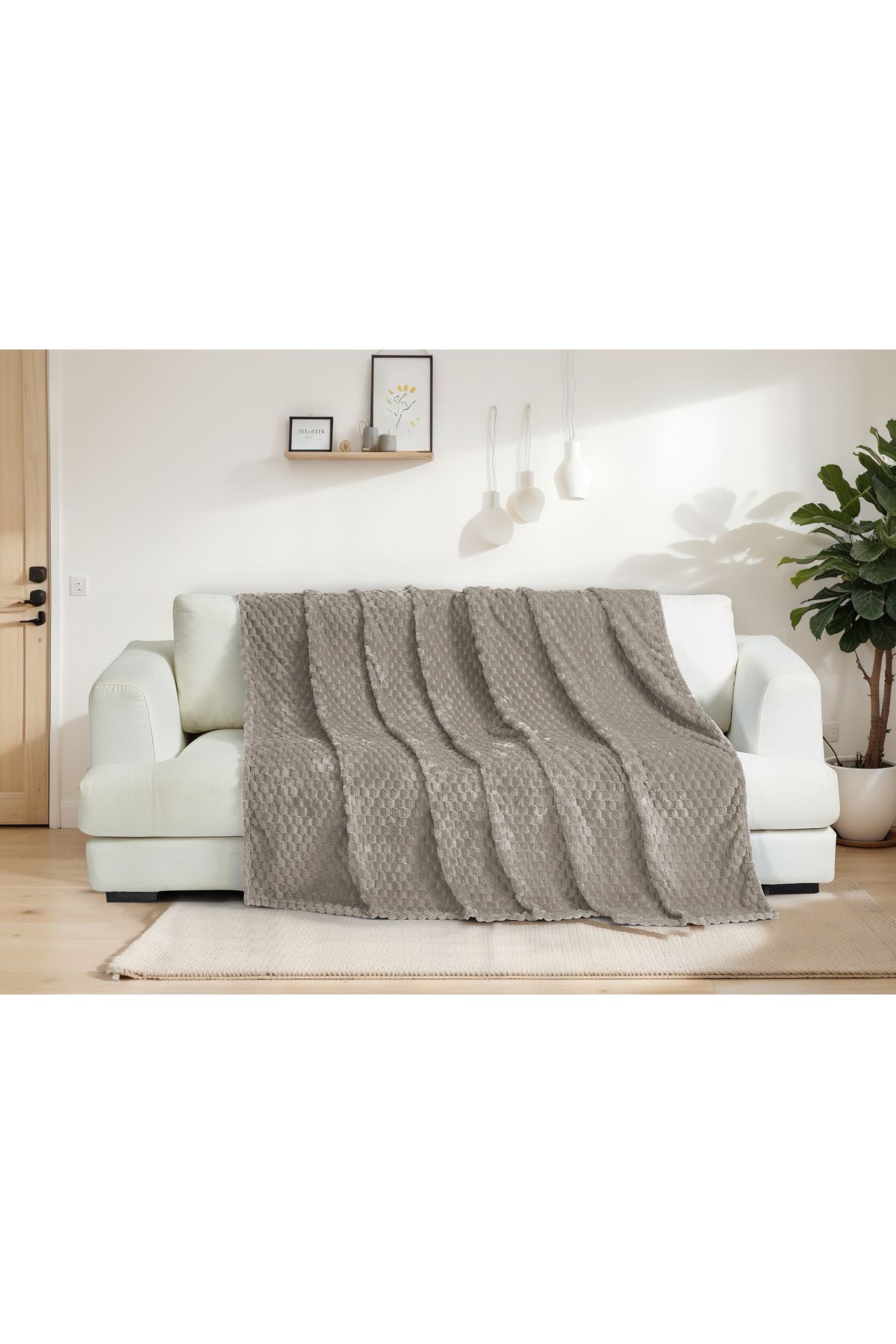 Dainty Home Petek çok amaçlı örtü vizon renk