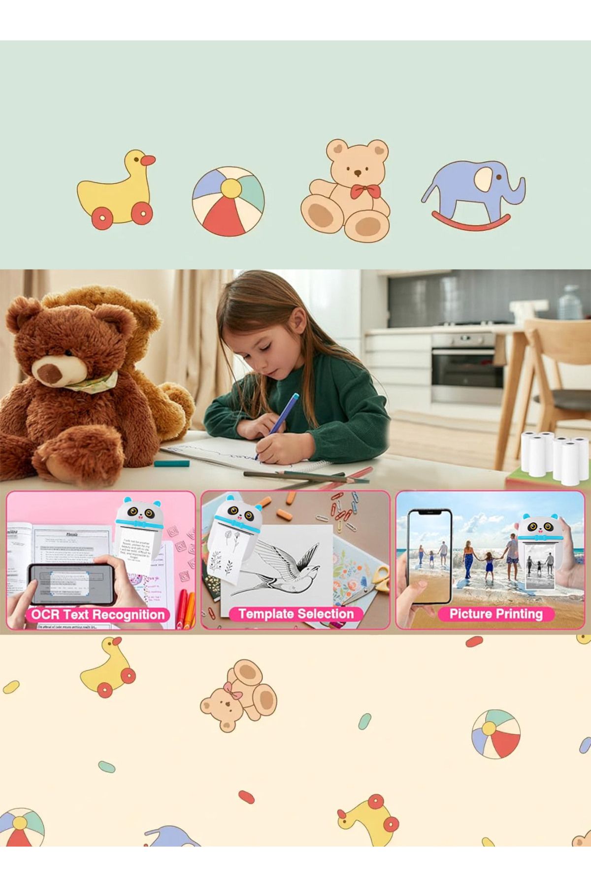 KidLe-Mini Pocket Panda printer Bluetooth Wireless Smart Printer with Android APP 4