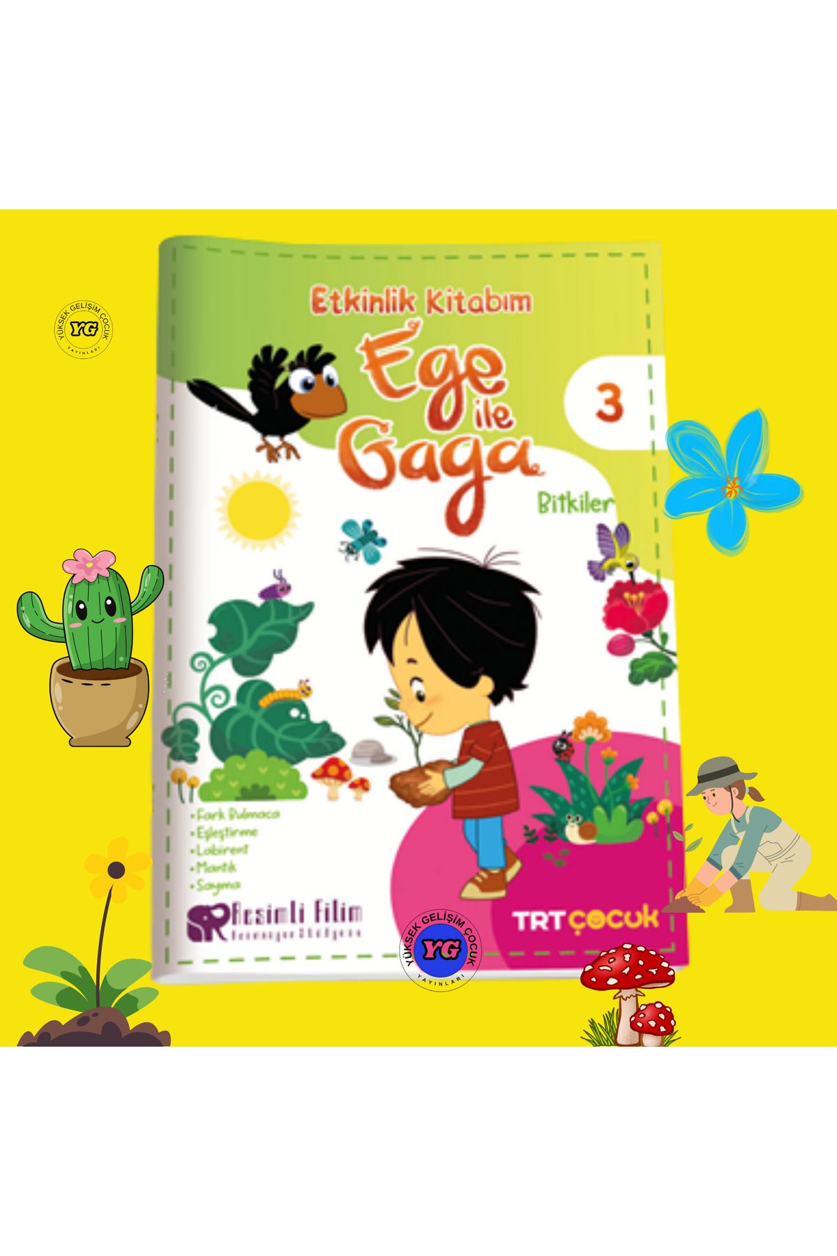 Burhan Yayınları EGE İLE GAGA ETKİNLİK KİTABIM 3 BİTKİLER