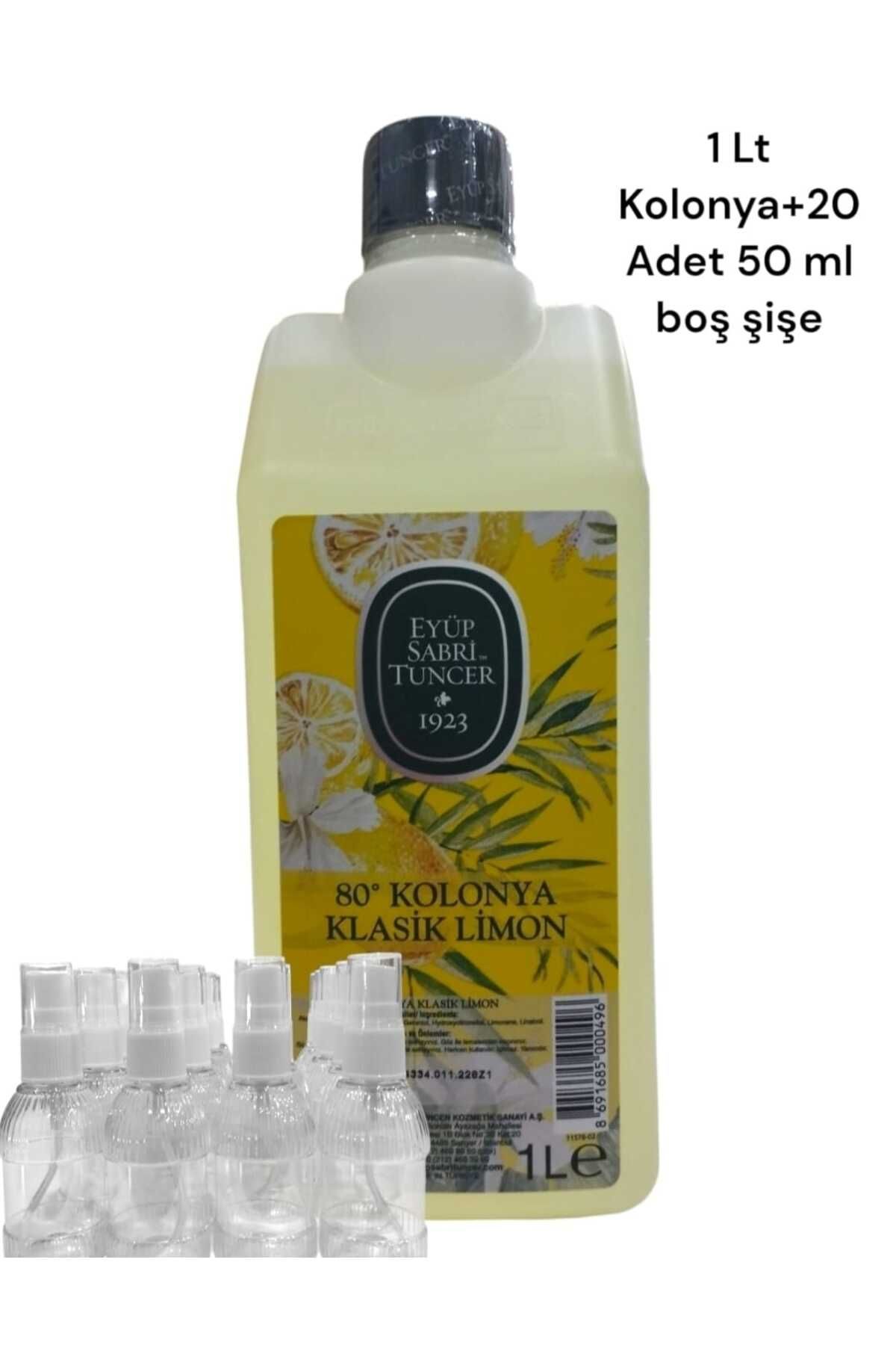Naturabella Ceylin 1 Lt Klasik Limon Kolonyası & 20 Adet 50 Ml Boş Sprey Şişe
