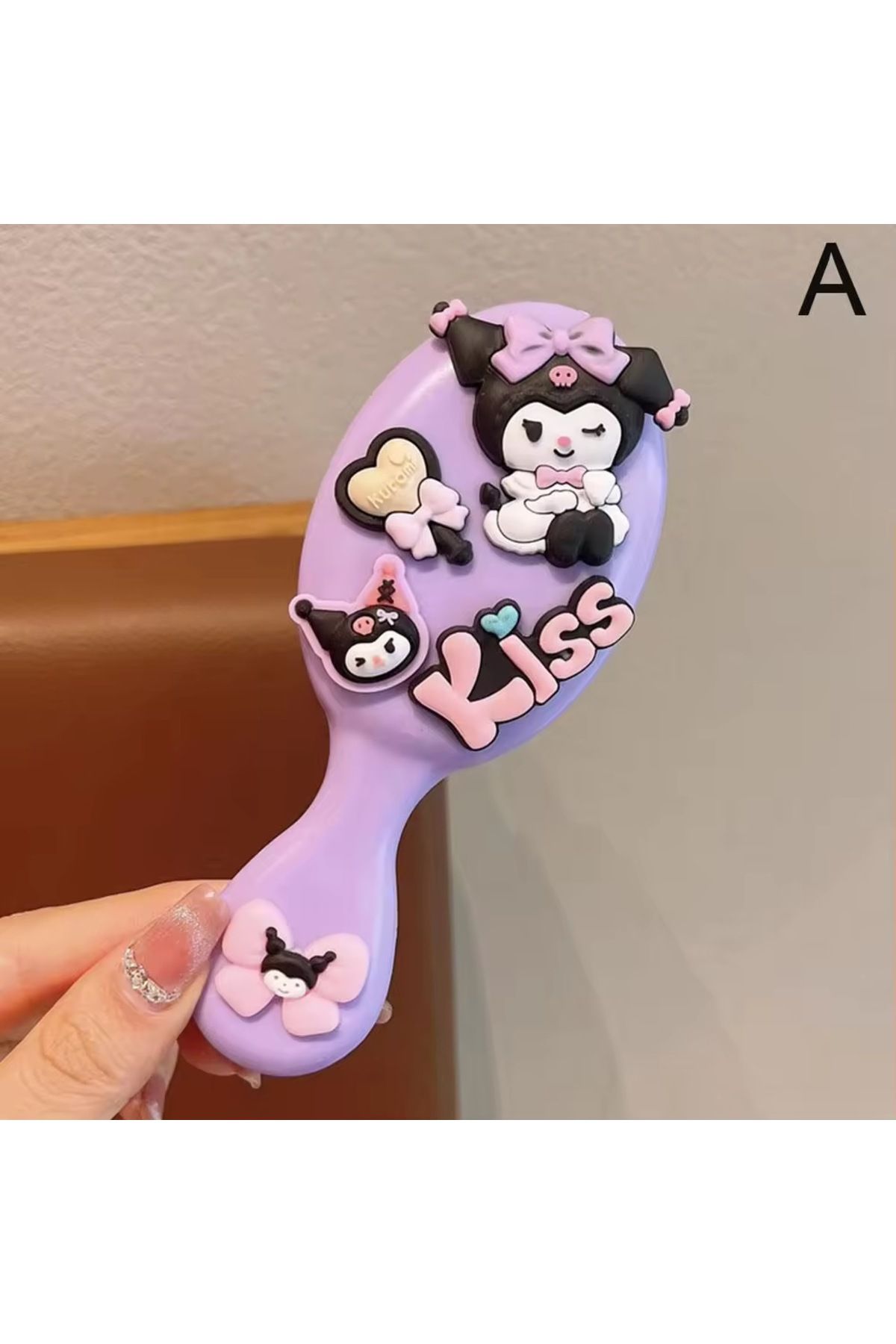 synshop Kuromi Kuromili Mor Sevimli Kedi Kolay Saç Açma Tarama Fırça Tarak Genç Kız Çocuk Bebek