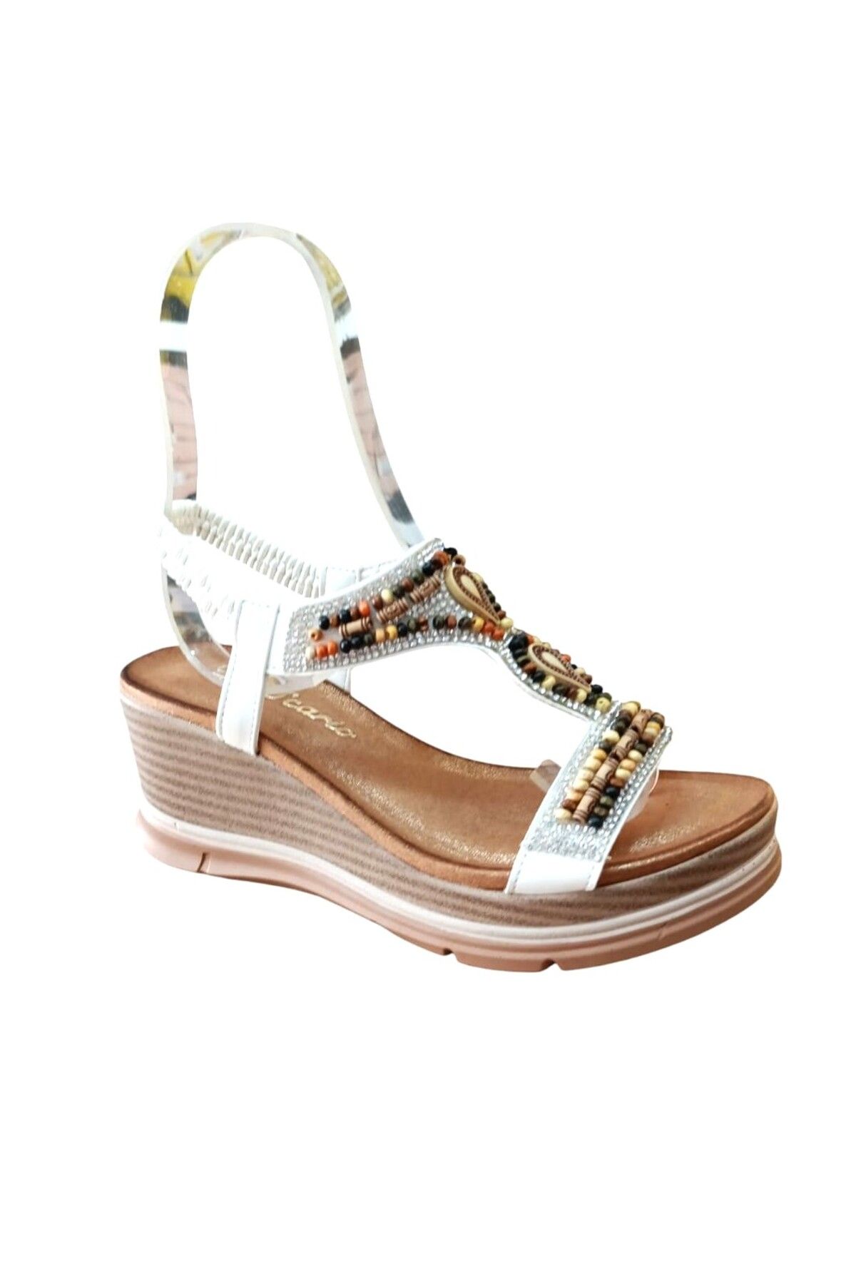 De Scario De Scarıo 1060 Kadın Taşlı Dolgu Topuklu Comfort Sandalet