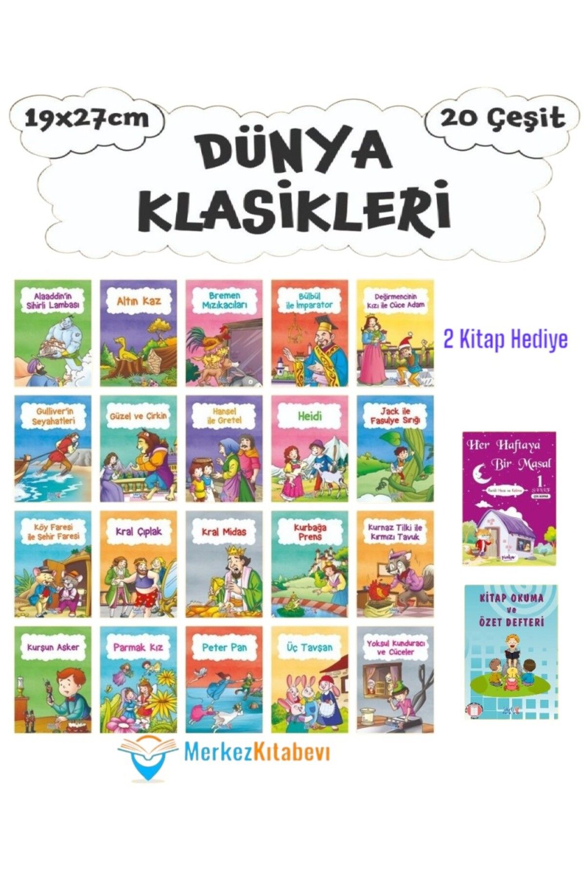 Yuva Yayınları Sihirli Parmaklar 1. Sınıf Dünya Klasikleri Seti 20 Kitap + 2 Kitap Hediye Büyük Boy