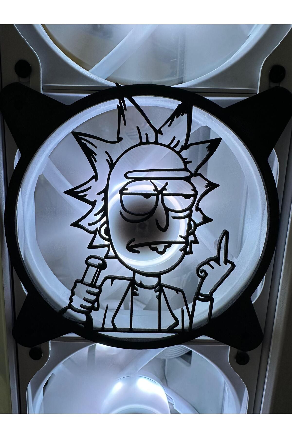 EmAy3d Rick Sanchez Orta Parmak 120mm Oyun Pc Aksesuarı, Masaüstü Bilgisayar Fan Kapağı
