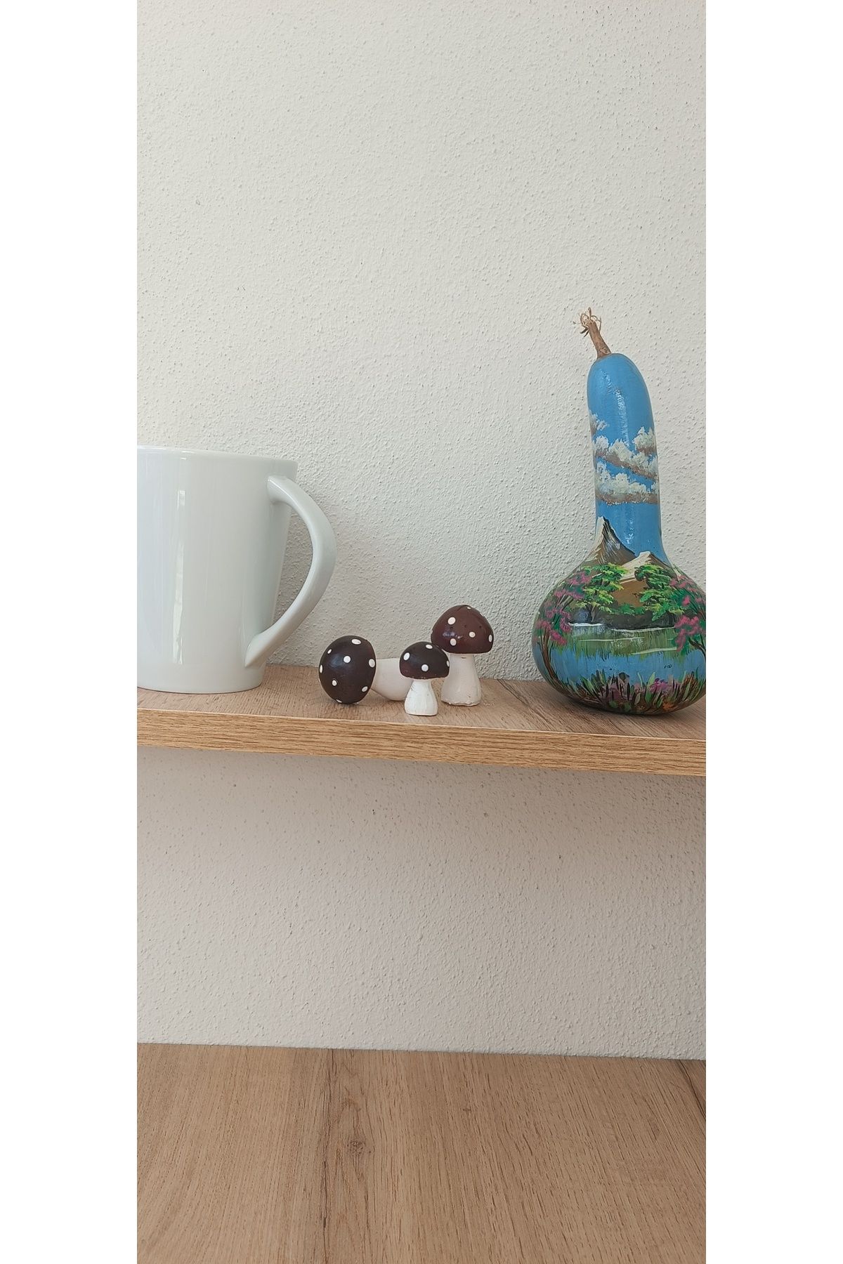 WELBİA Dekoratif 3'lü bordo rengi mantar, Sunum, Sunumluk, Banyo Mutfak Objesi, tezgâh, kahve, biblo Dekor
