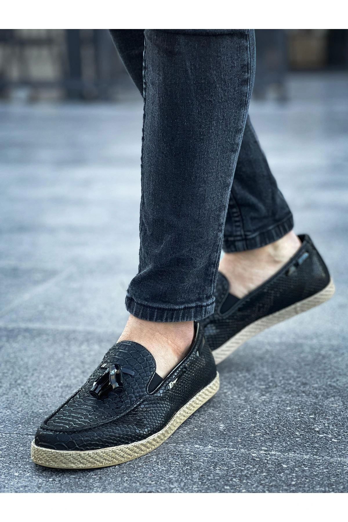 OurStyles CH141 HT Croco Erkek Ayakkabı SIYAH