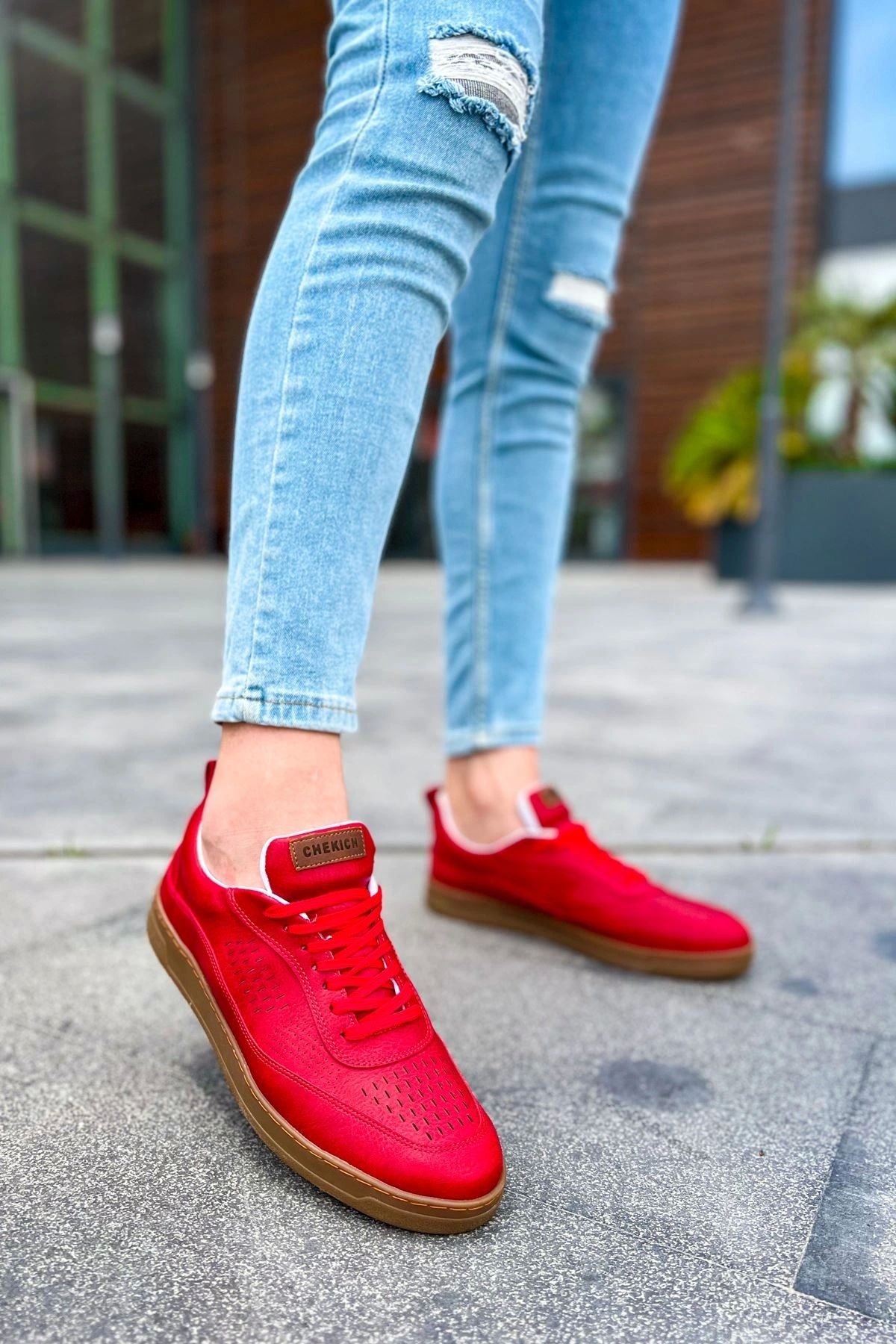 OurStyles CH157 CKT Retro Erkek Ayakkabı KIRMIZI