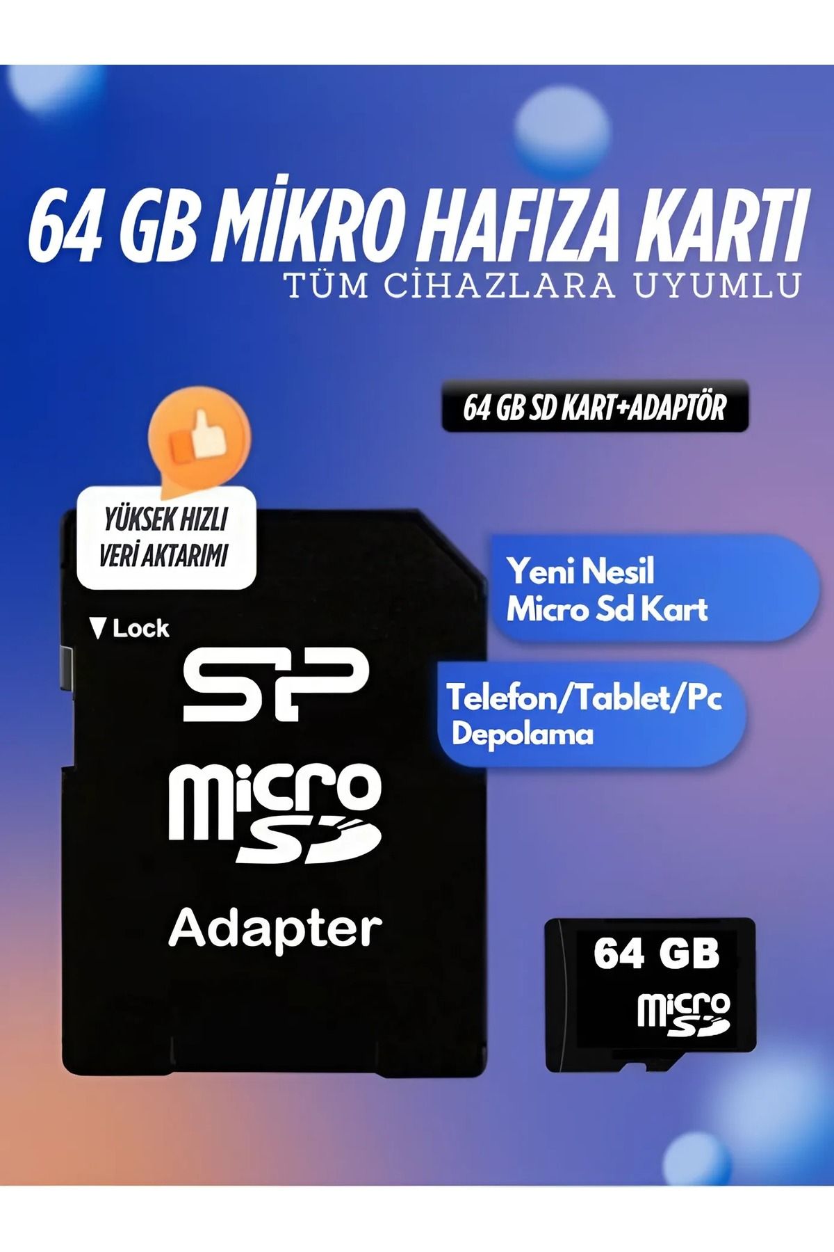 nextbuy 64 Gb Micro Sd Kart Veri Aktarımı-Depolama Hafıza Kartı Tüm Cihazlara Uyumlu Adaptörlü Memory