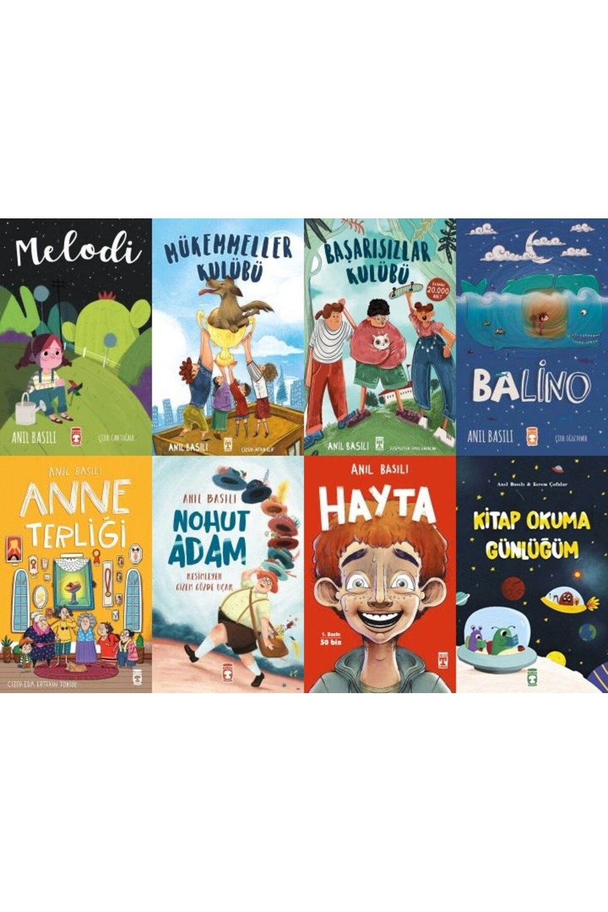 Timaş Çocuk Anıl Basılı 8'li Set - Melodi, Balino, Hayta, Mükemmeller Kulübü, Başarısızlar Kulübü, Anne Terliği
