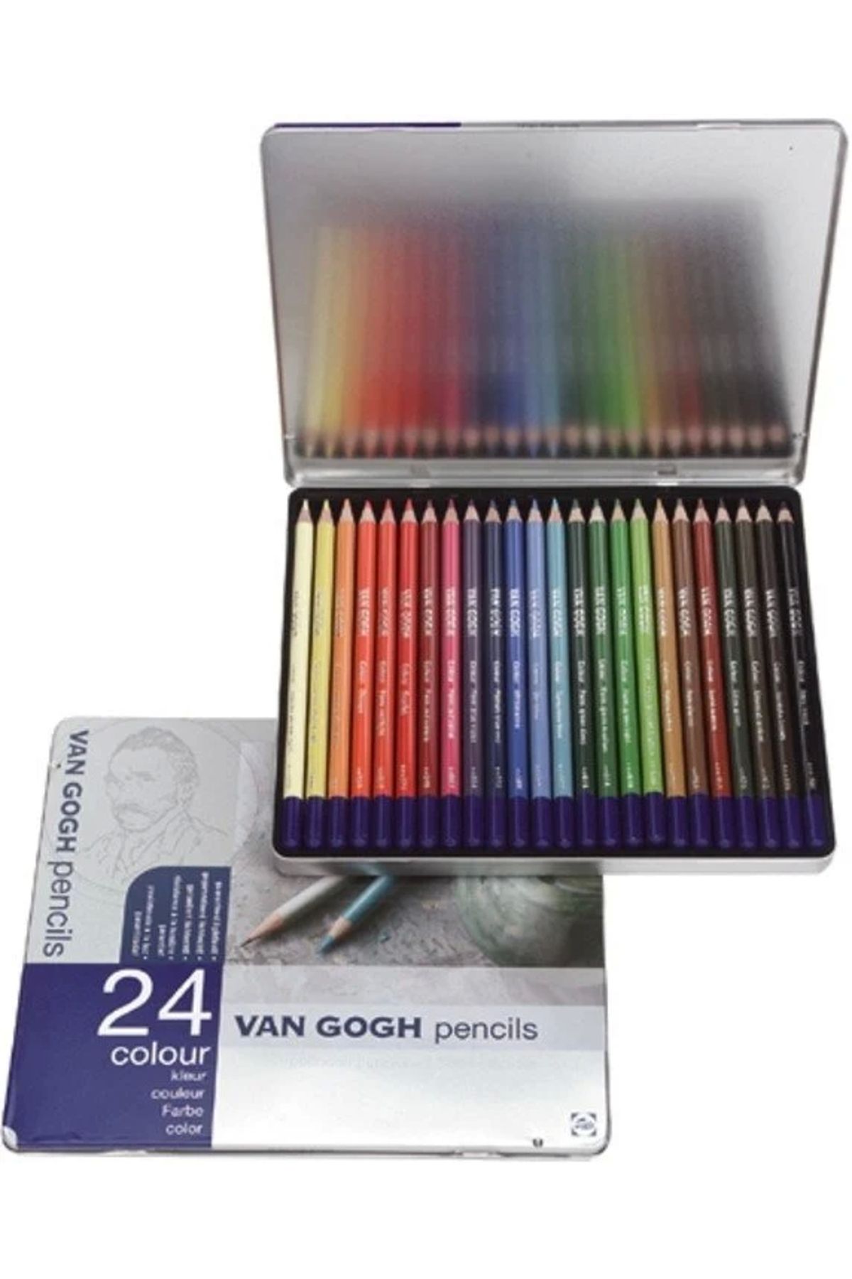 Talens-Van Gogh Color Dry Paint Pen Set Metal Box 24 Pieces 1