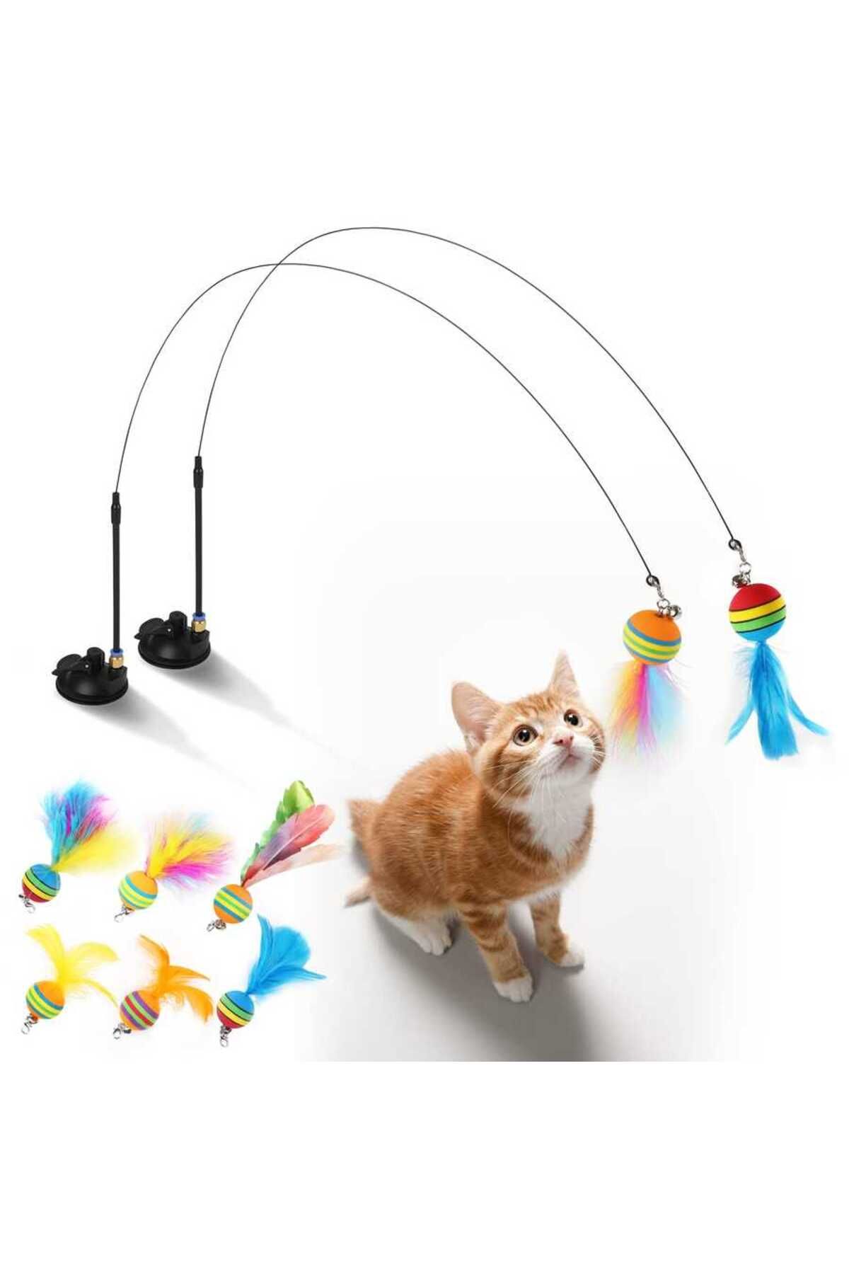 moodly Vantuzlu Zilli Tüylü Toplu kedi Oltası