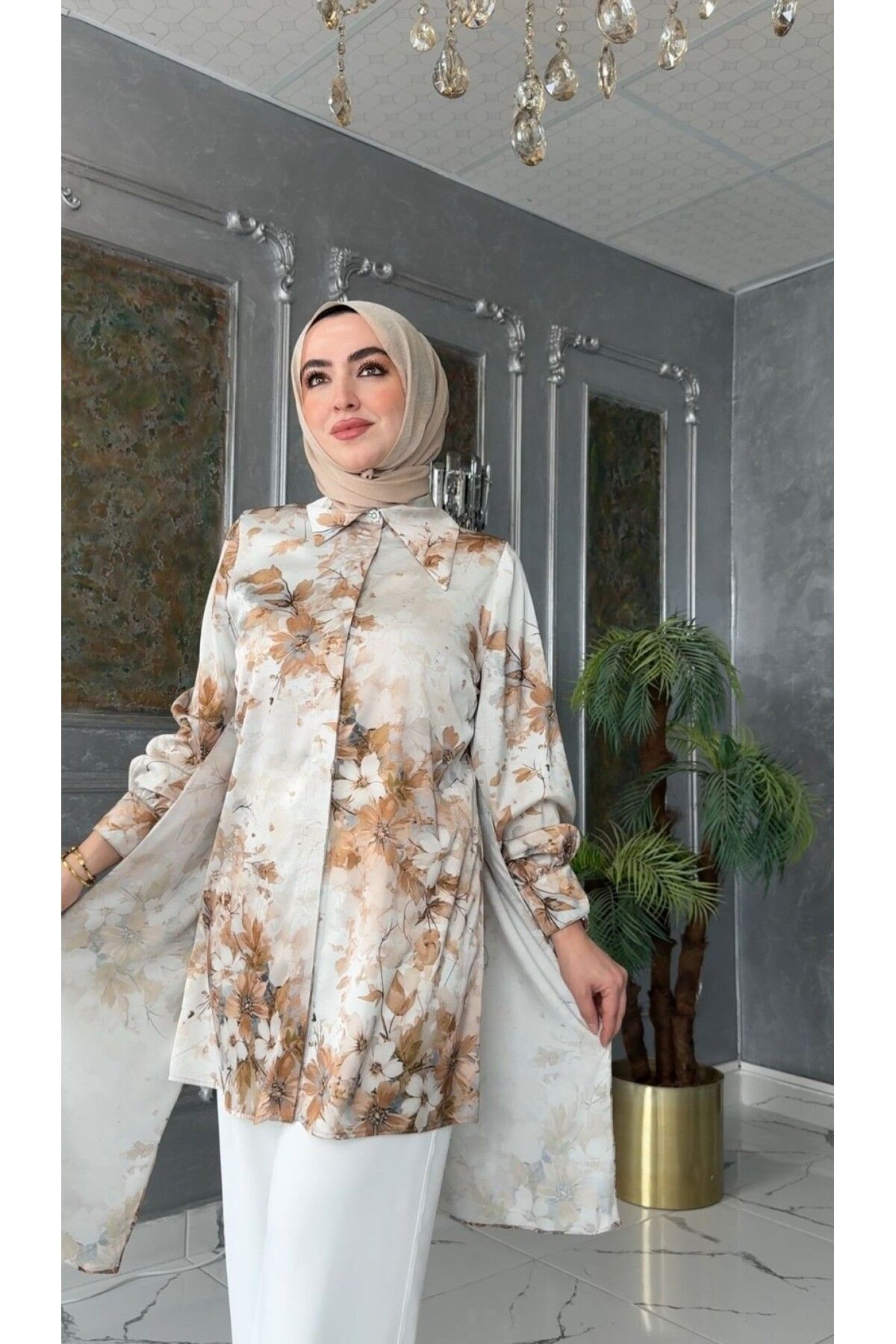 Zümra Tesettür Moda Benan Takım-Vizon Vizon Beden 1-40-42