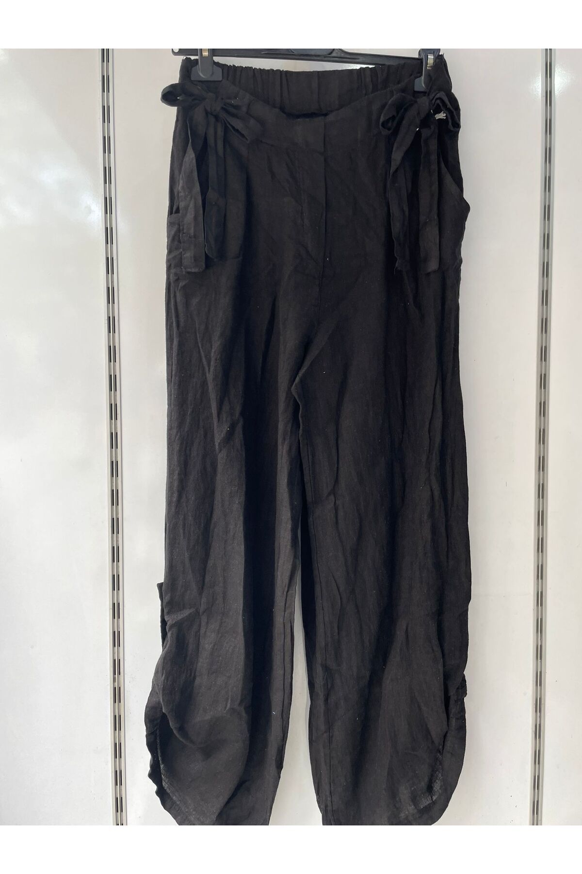 Gezginimport Keten Pantolon Fiyonk Detaylı Ham Keten