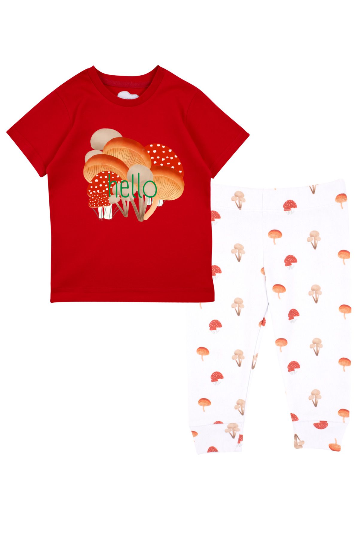 Mavipink Bebek Mantarlı Tişört Alt 2'li Takım